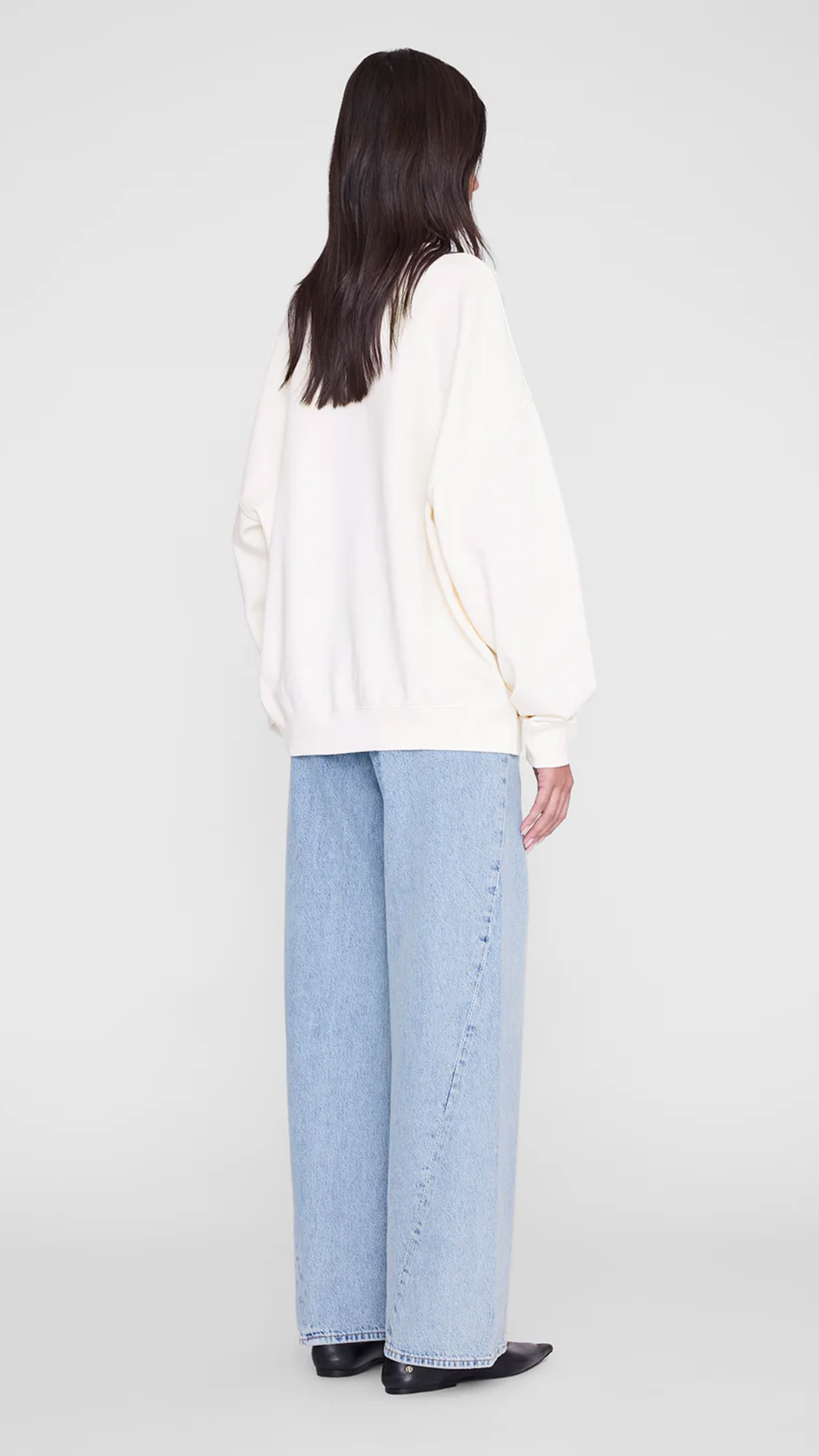 Anine Bing Miles Sweatshirt Collegiate in Cream