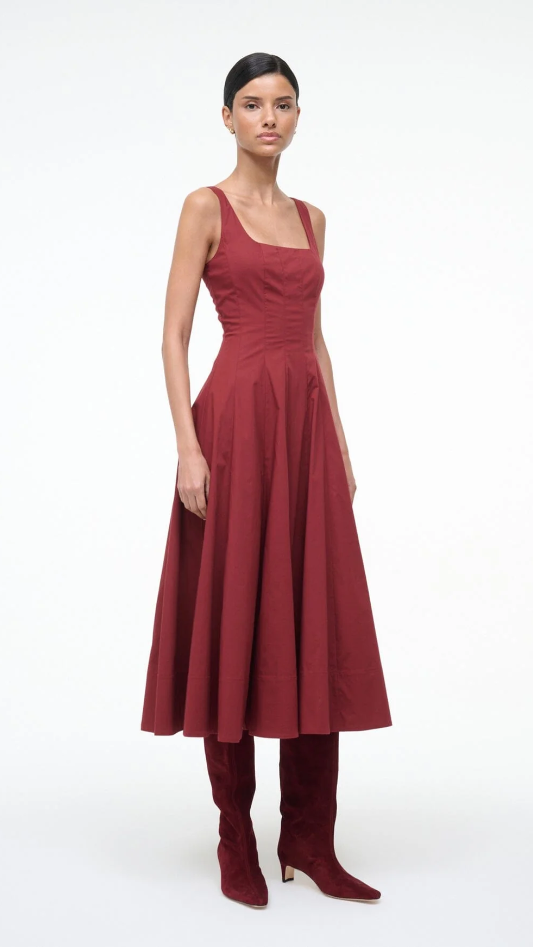 Staud Wells Dress in Sangria
