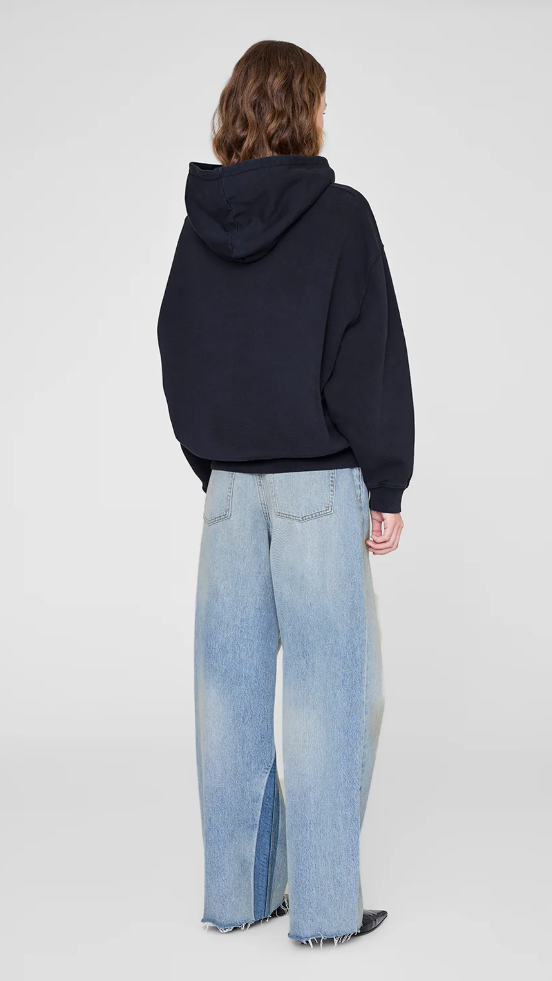 Anine Bing Jaci Hoodie Letterman in Vintage Black