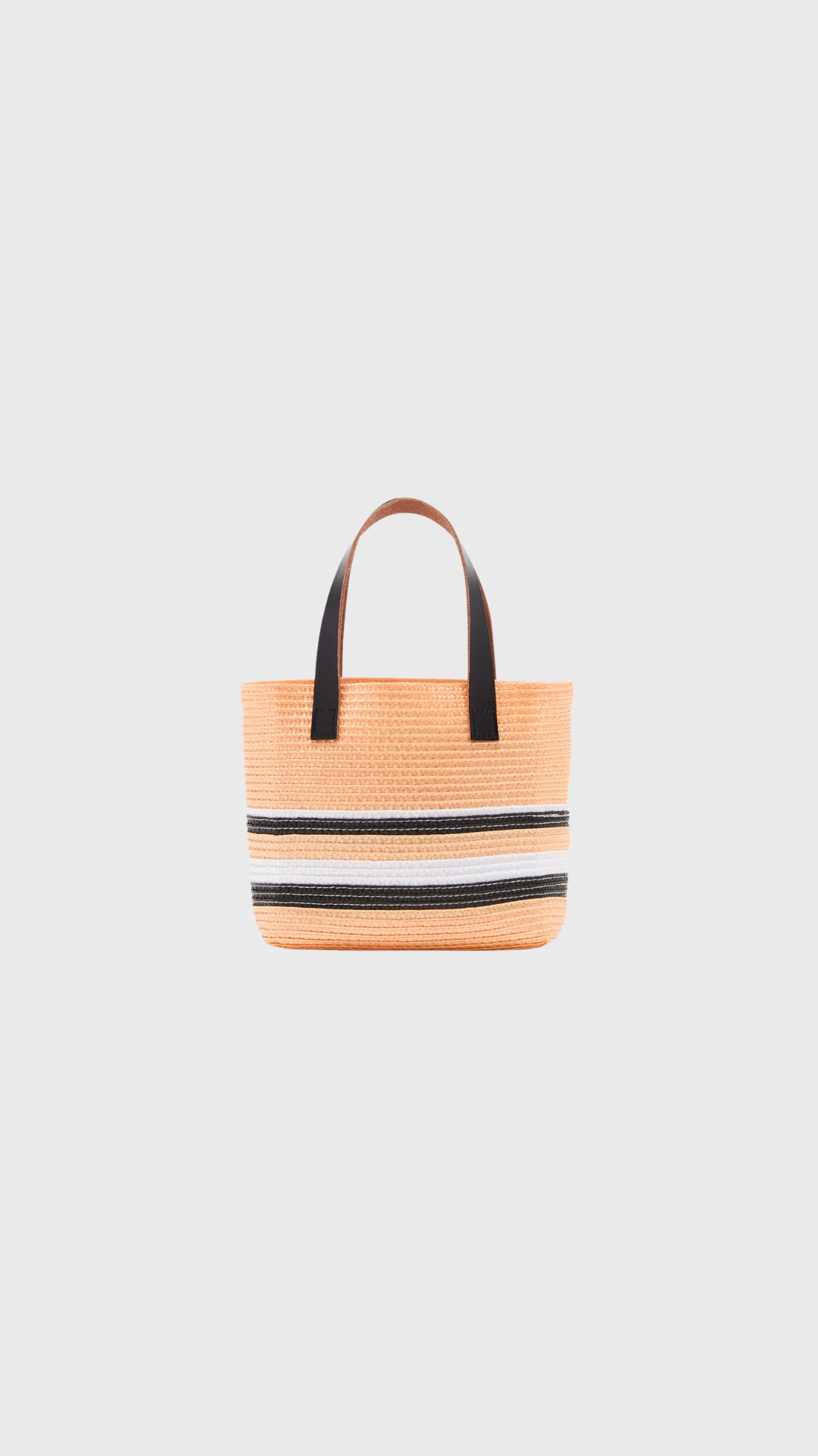 Plan C Mini Synthetic Straw Shopper in Yellow Salmon