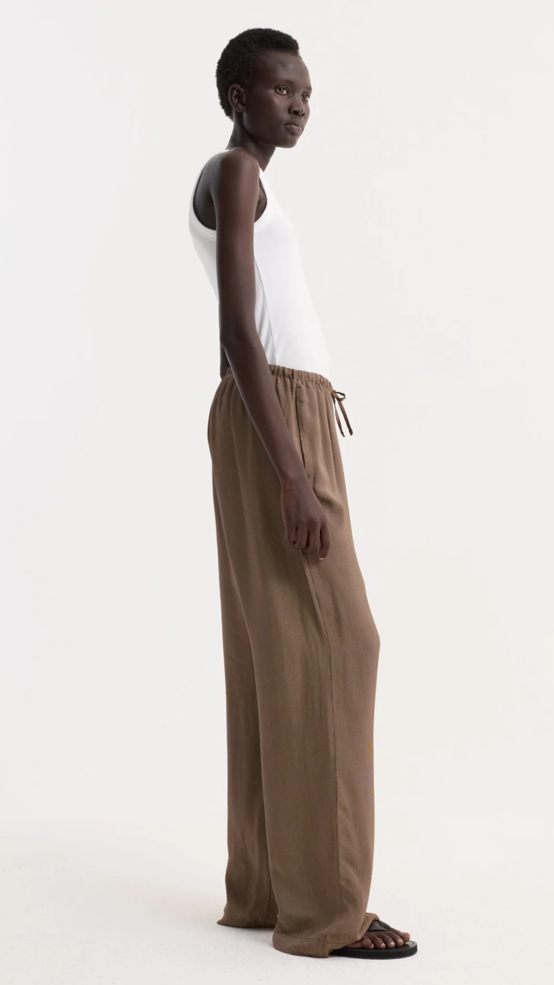 Róhe Fluid Pajama Trouser in Brown Check