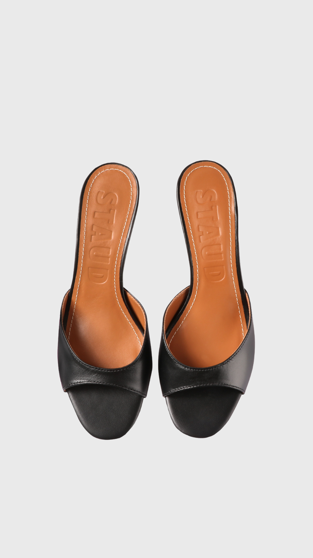 Staud Brigitte Mule in Black Leather