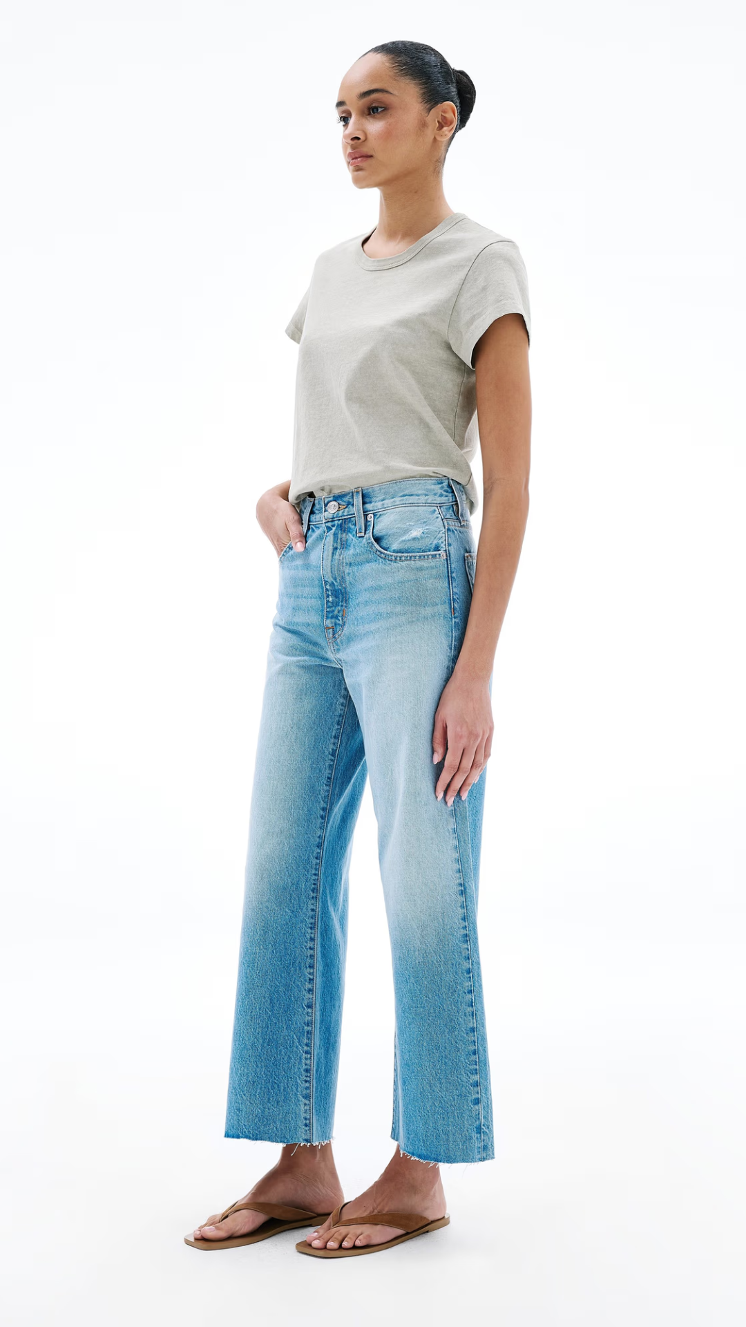Slvrlake Grace Crop Jean in Find Your Way Blue
