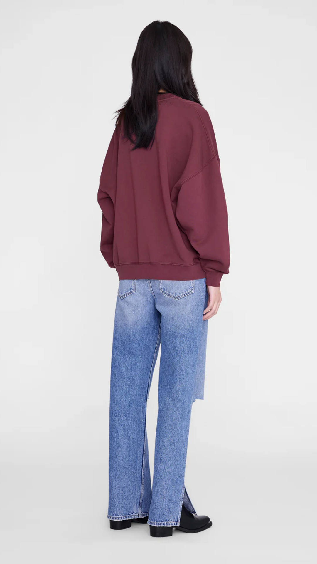 Anine Bing Miles Sweatshirt Letterman in Fig