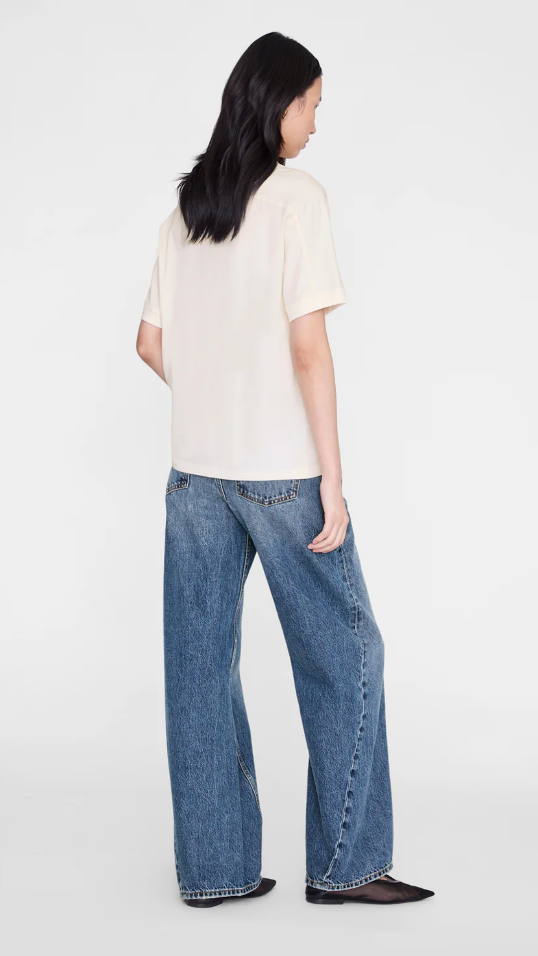 Anine Bing Jaylin Tee Collegiate in Cream