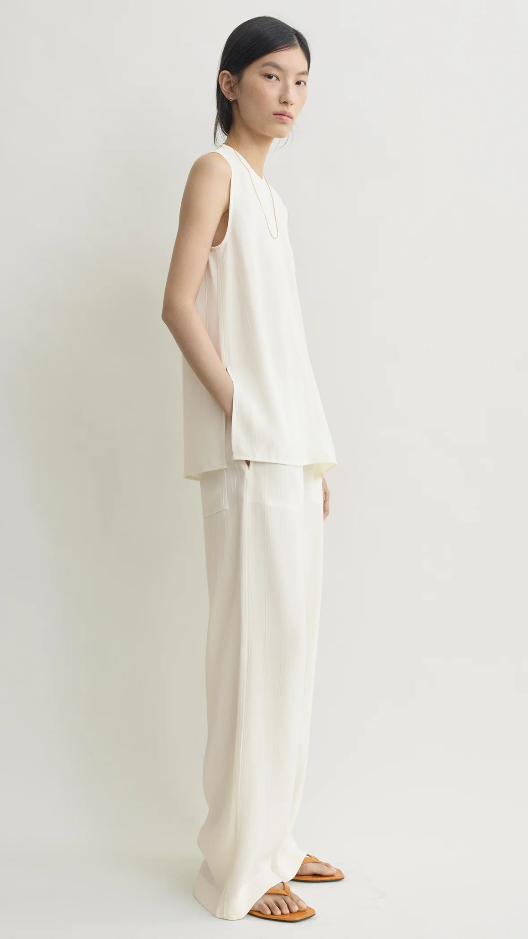 Toteme Woven Stripe Top in Meringue