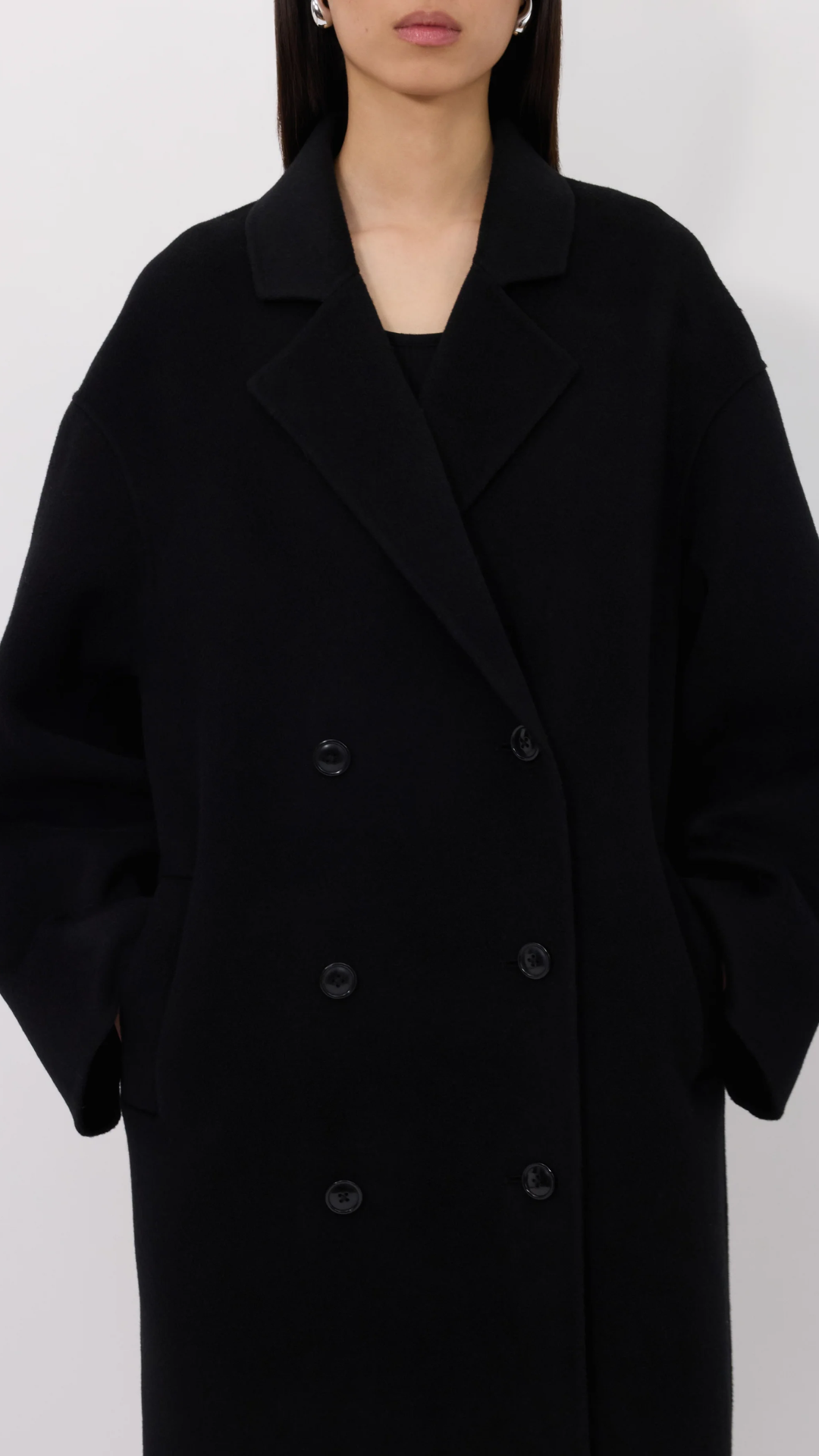 Loulou de Saison Borneo LDS Long Coat in Black