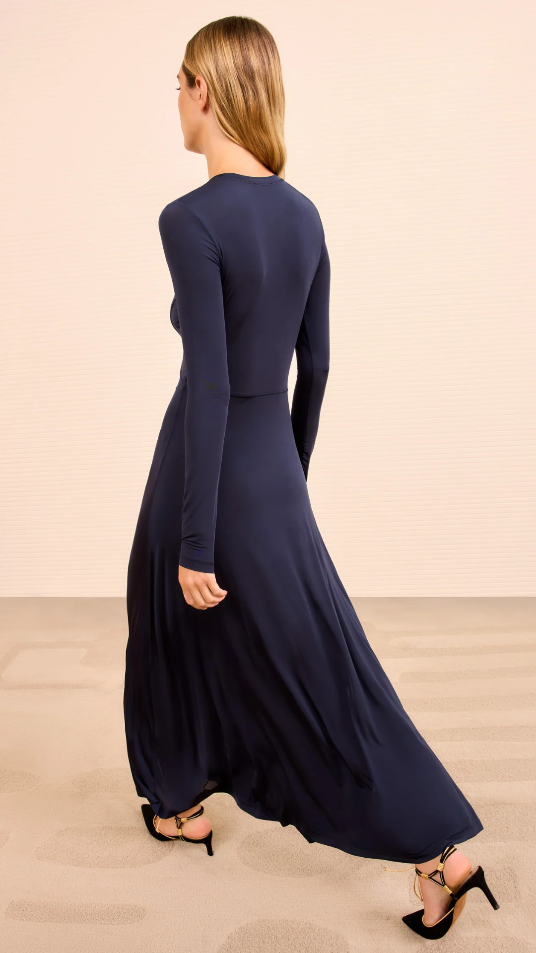 Ulla Johnson Naia Long Sleeve Ruched Dress in Midnight