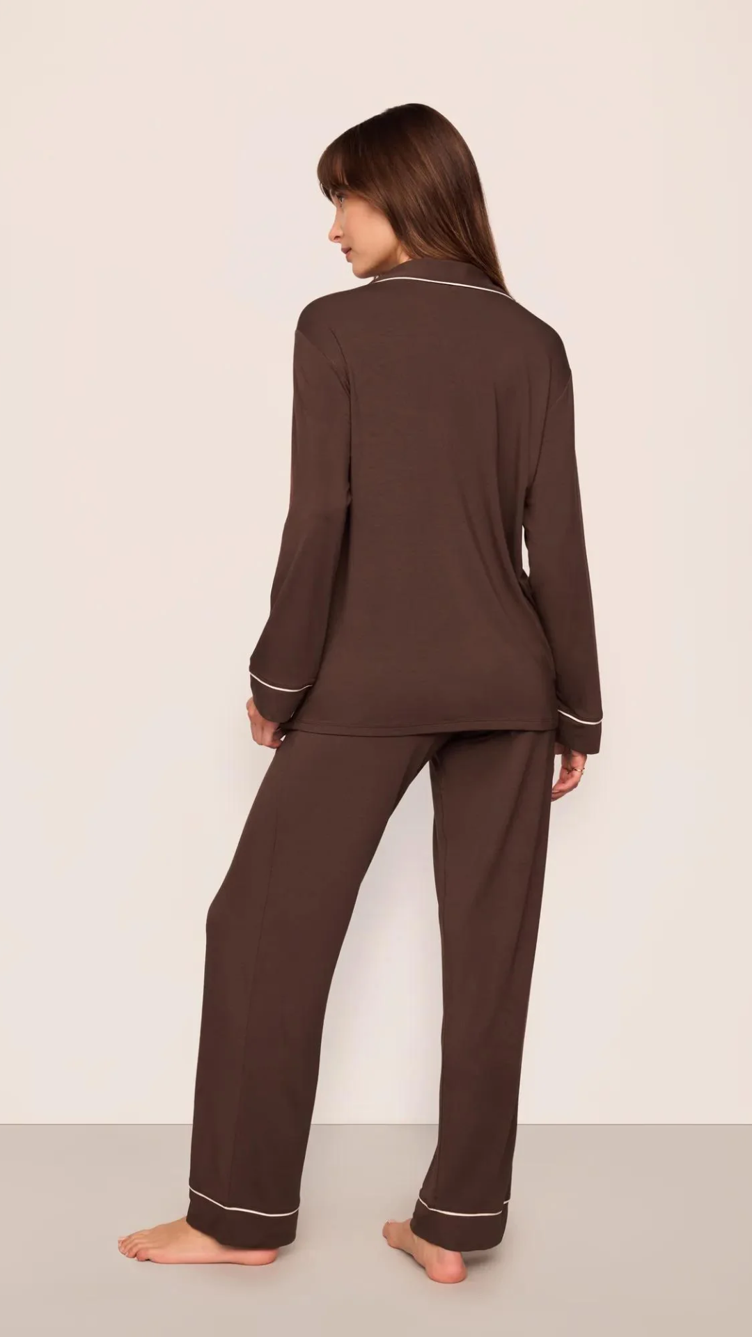 Eberjey Gisele Long PJ Set in Chocolate