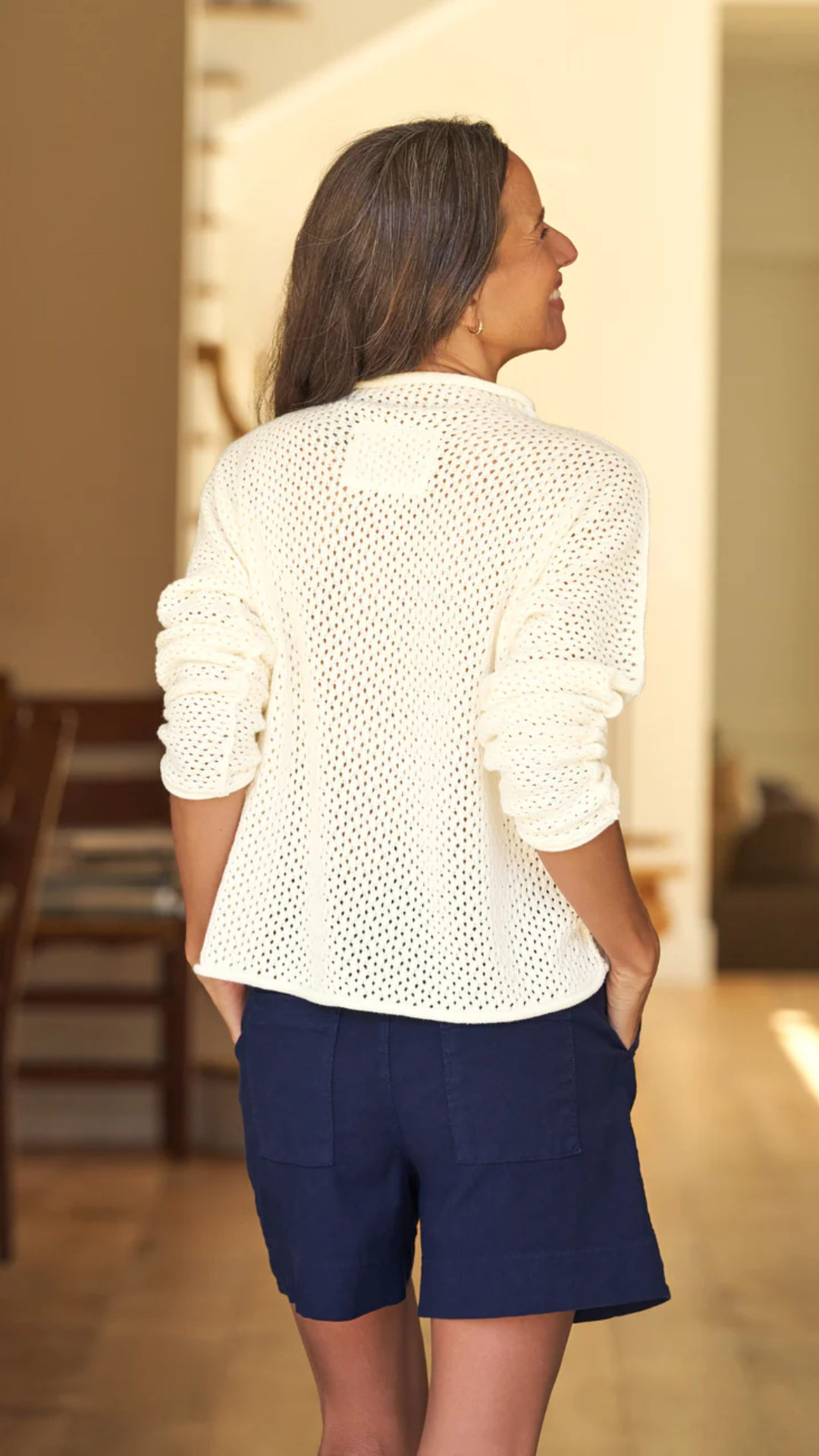 Frank & Eileen Monterey Pointelle Sweater in Ivory