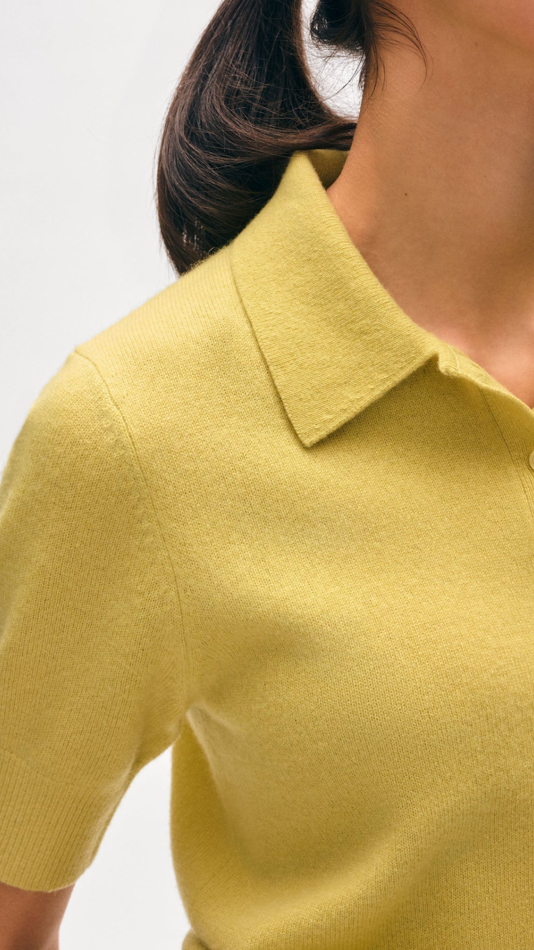 White + Warren Cashmere Polo Top in Sunbeam