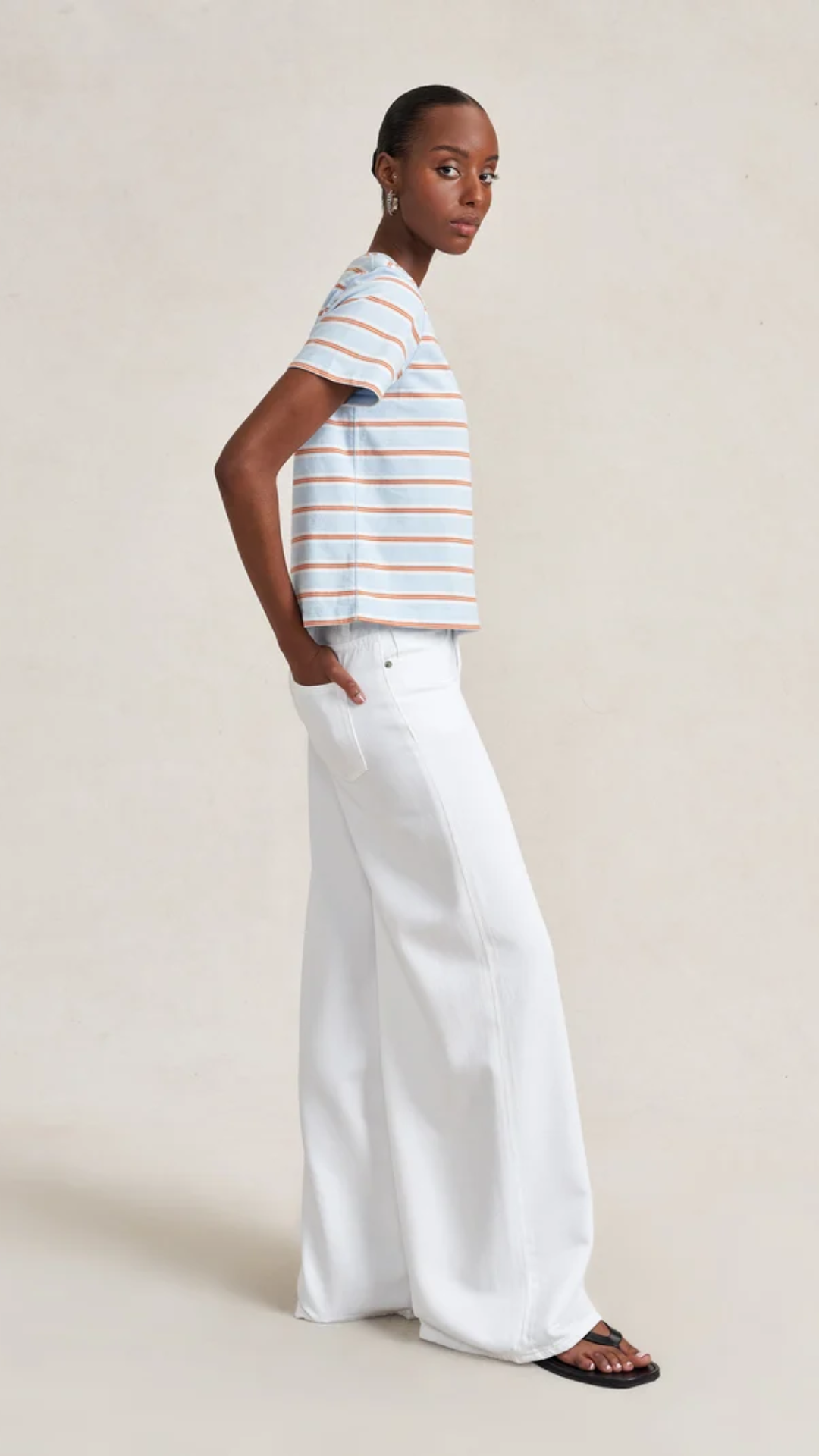 La Ligne Striped Mol Tee in Sky Blue Multi