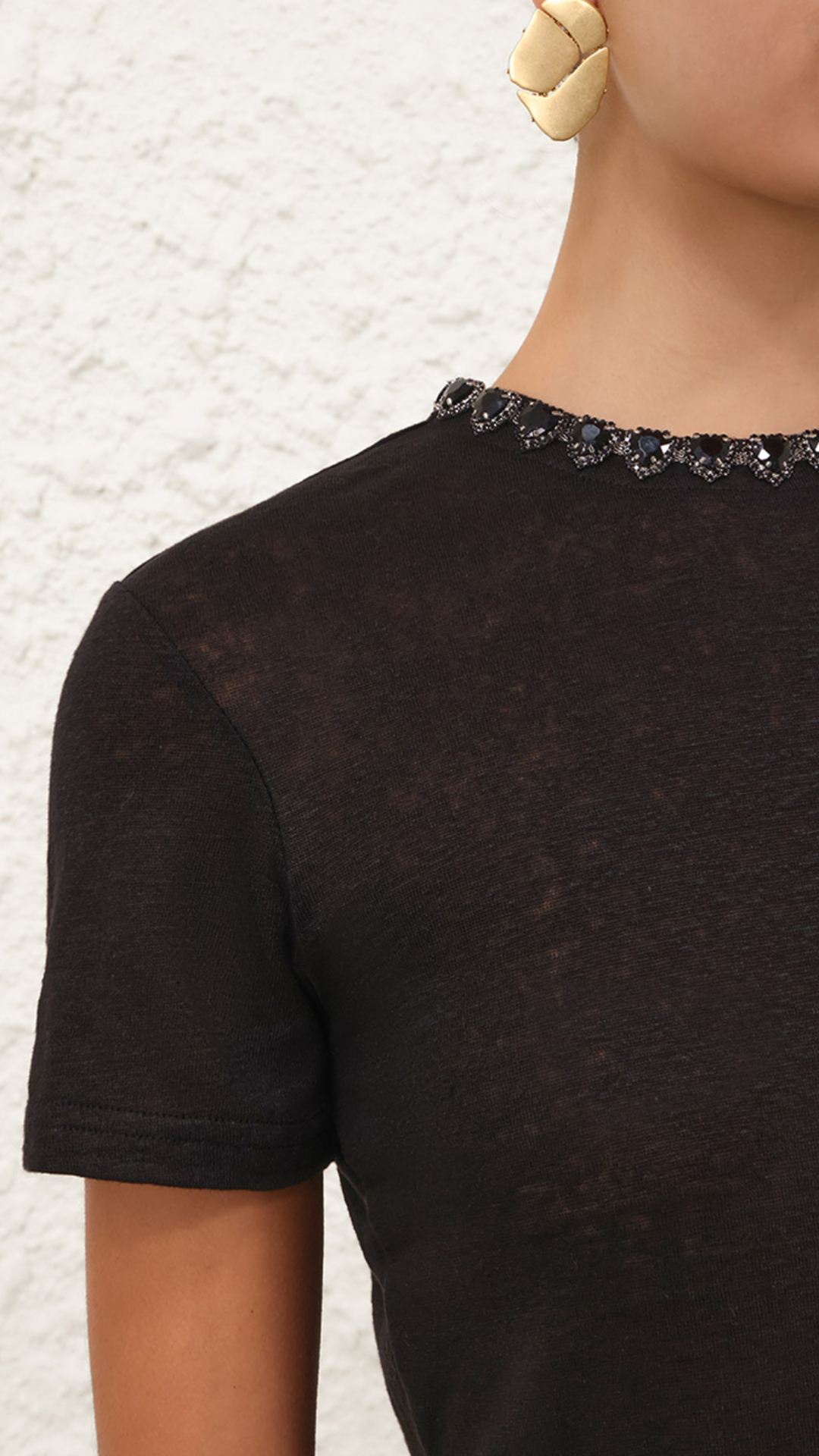 Zimmermann Embellished Tee in Black