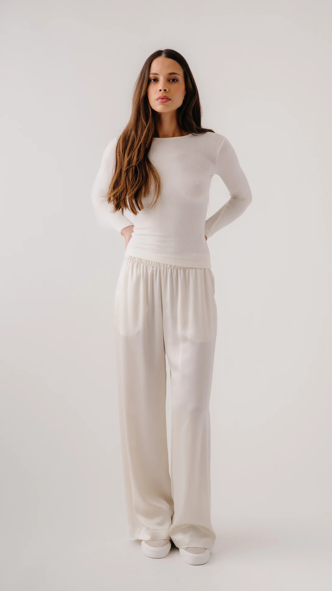 Sablyn Brynn Wide Leg Silk Pant in Gardenia