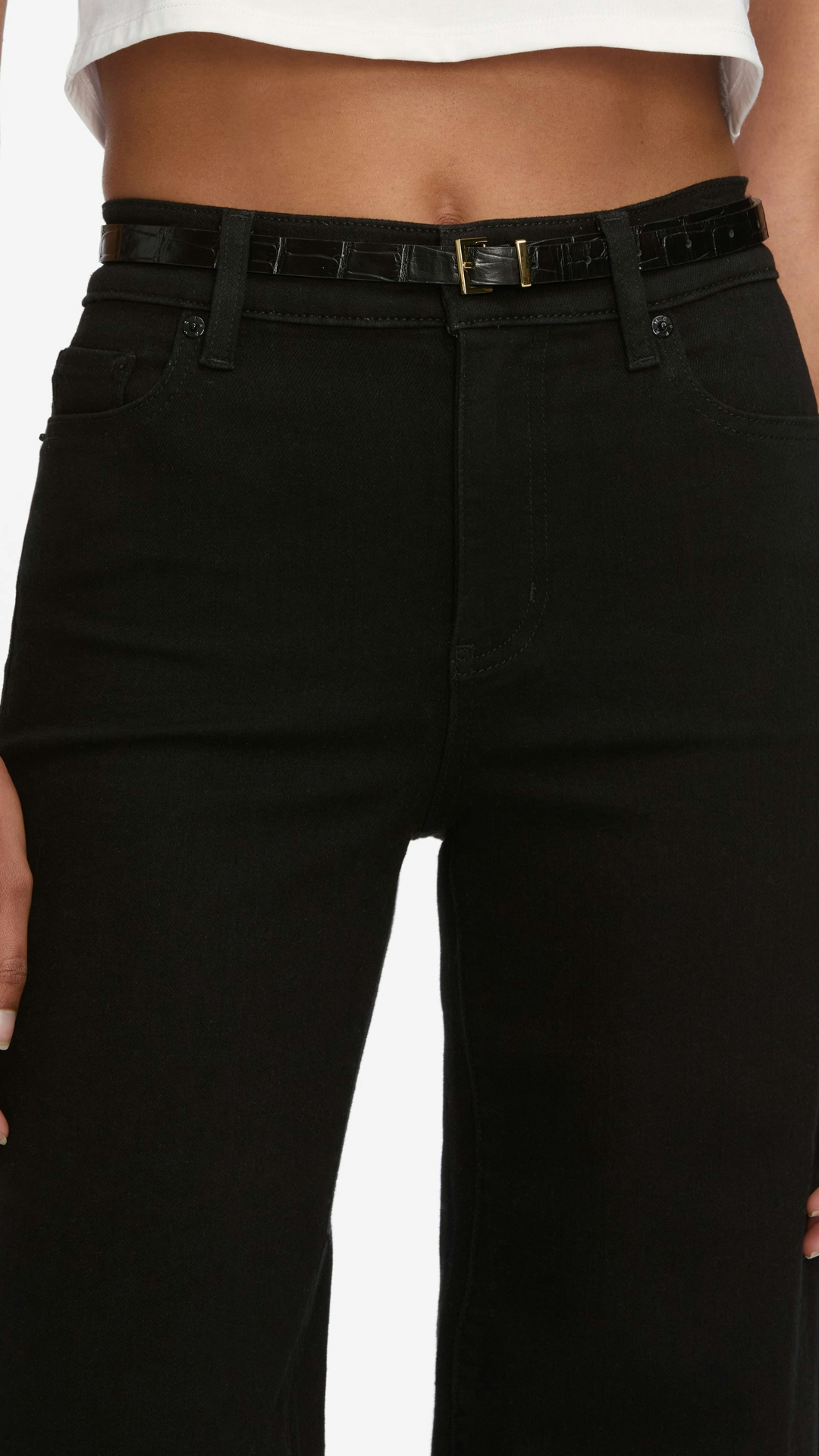 Frame Le Slim Palazzo Jean in Black
