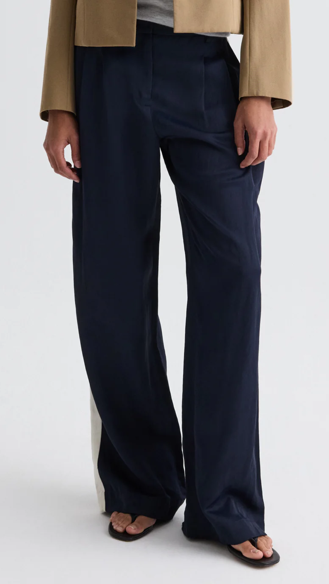 TWP Sulli Pant With Tux in Midnight/Bone