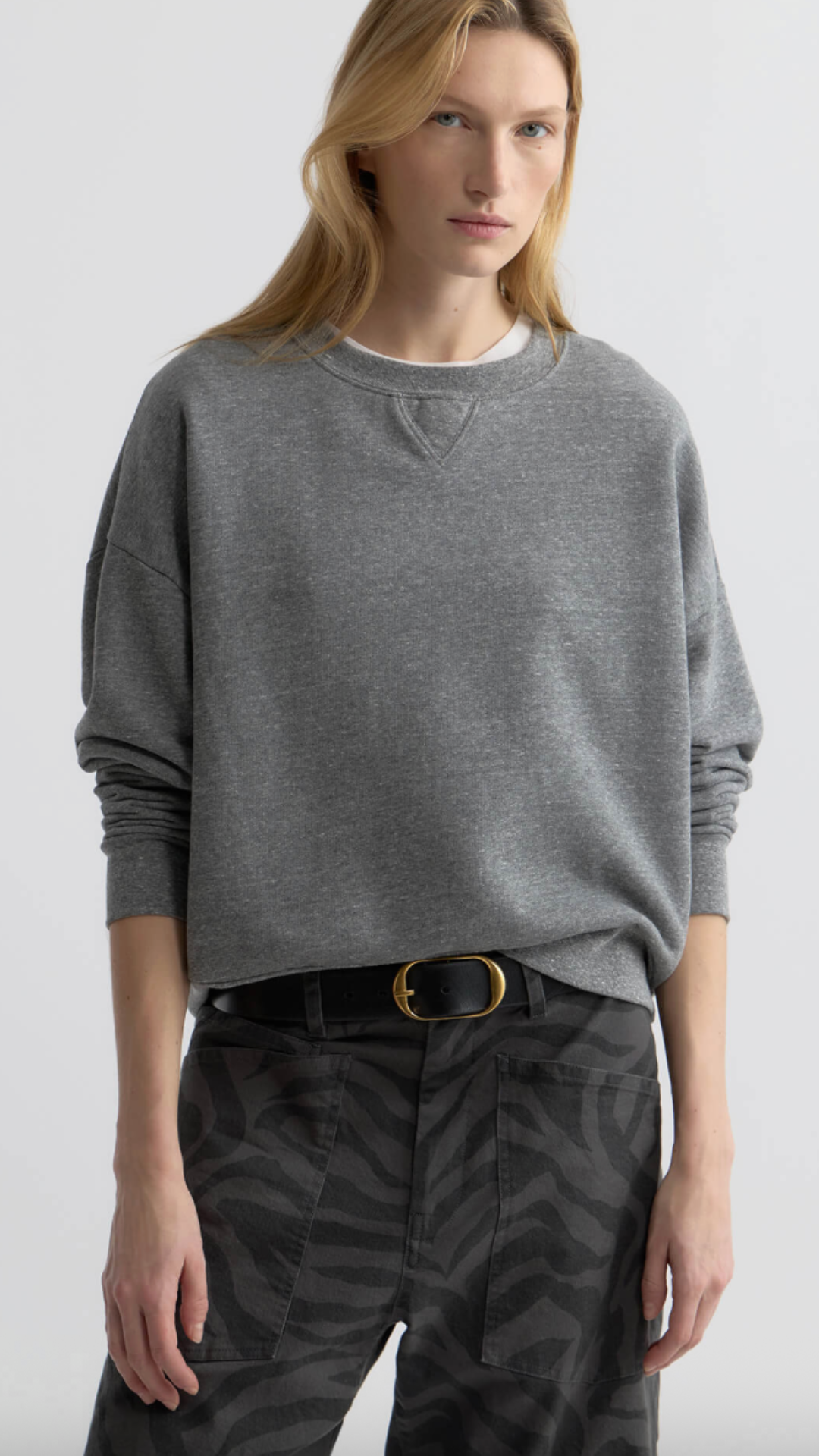Nili Lotan Gladys Sweatshirt in Heather Grey