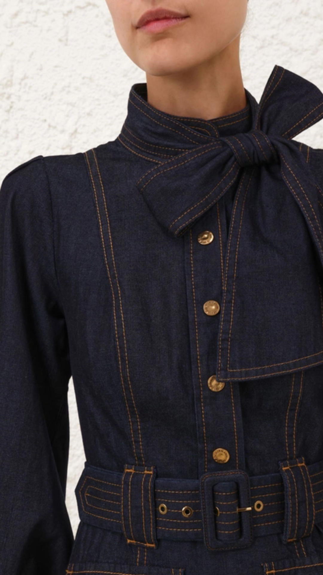 Zimmermann Denim Flip Mini Dress in Night Sky