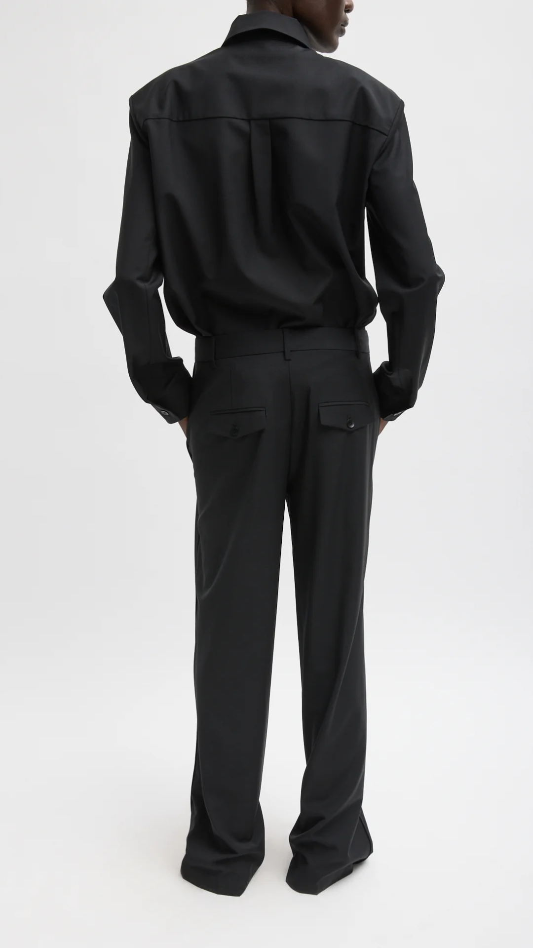 Tibi Tropical Wool Jules Trouser in Black