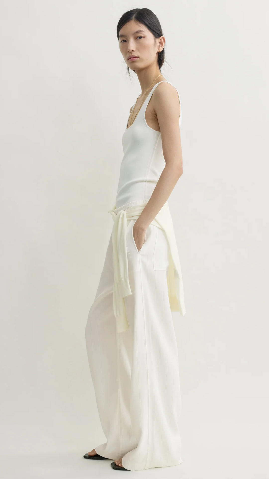 Toteme Woven Stripe Trouser in Meringue