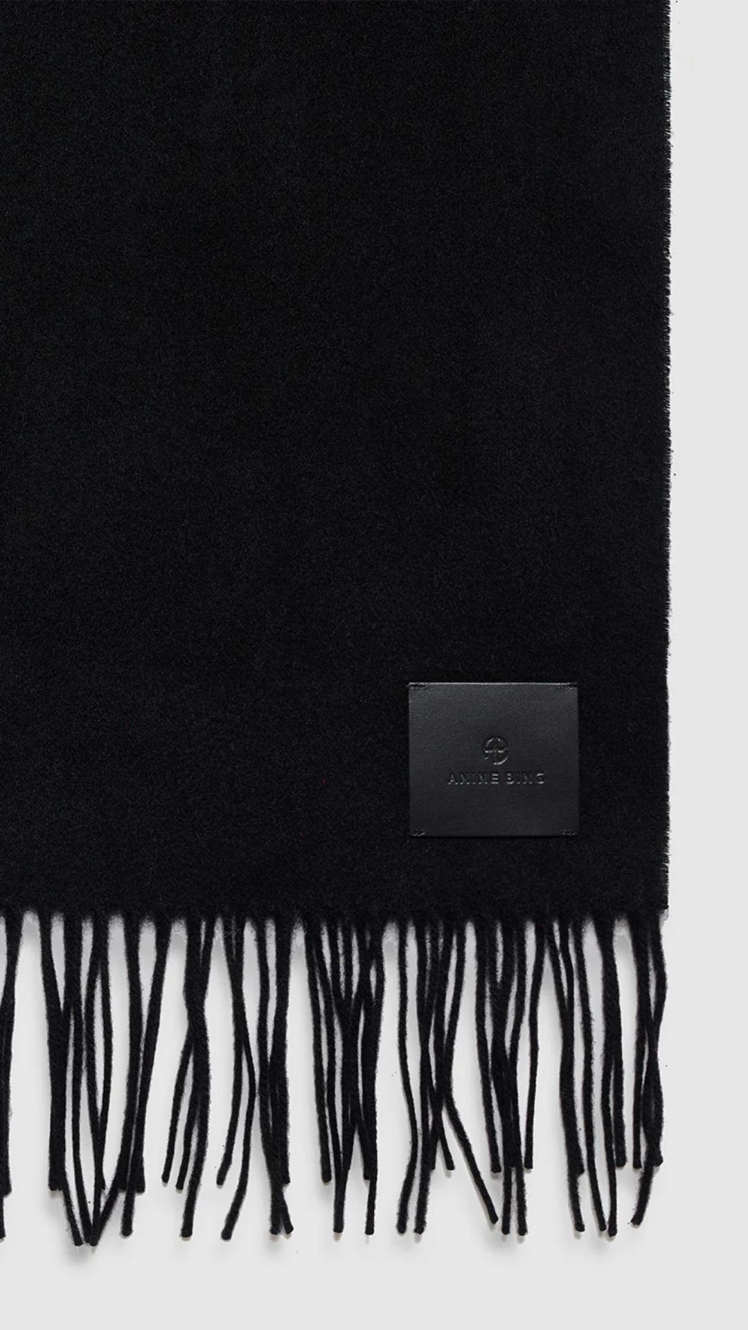 Anine Bing Augustina Wool Scarf in Black