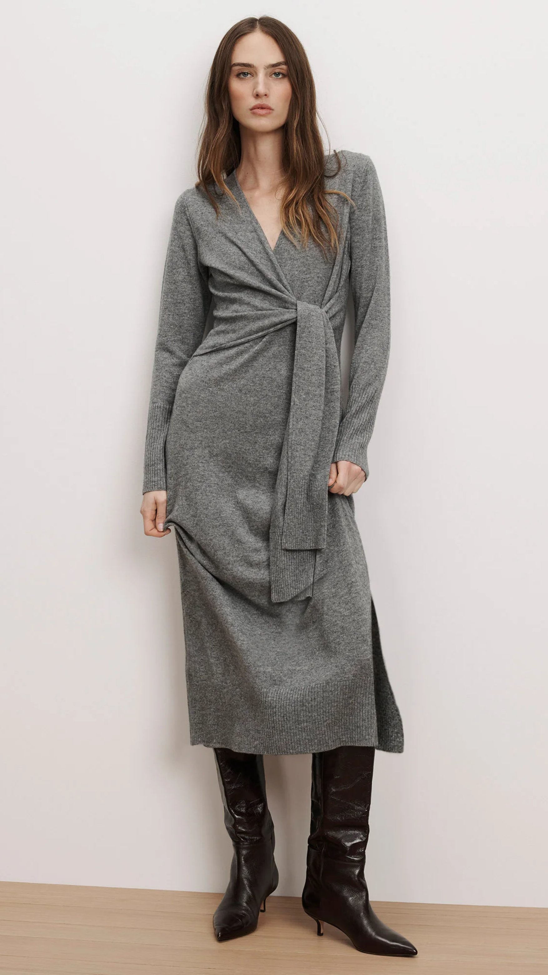 Veronica Beard Salomez Knit Dress in Heather Grey