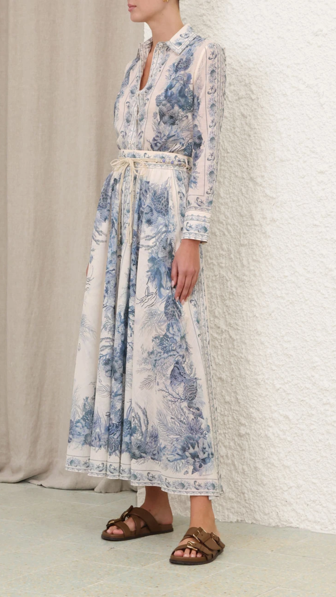 Zimmermann Wanderlust Shirt in Blue Toile