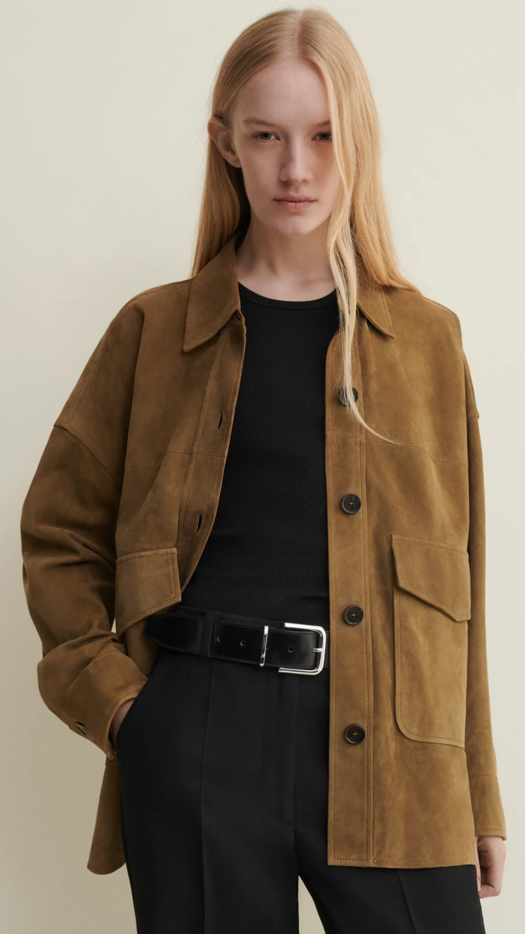 Arma Kaylee Suede Jacket in Dark Olive