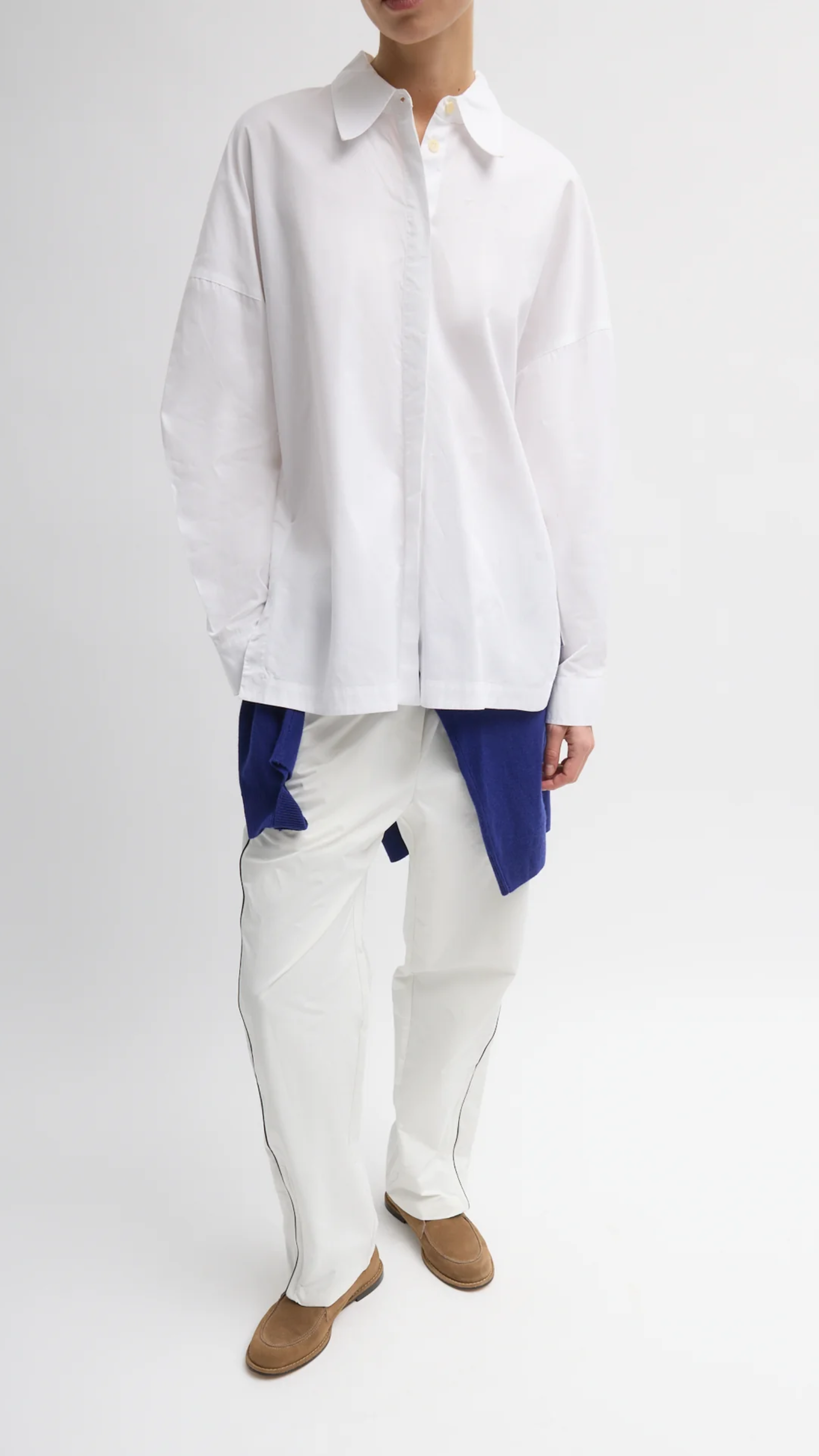 Tibi Gabe Oversized Shirt in White