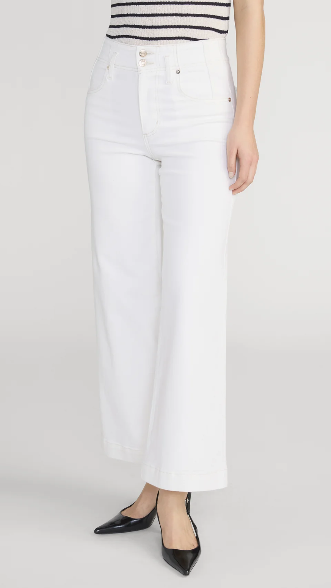 Frame The Seamed Wide Trouser Crop in Au Natural Clean
