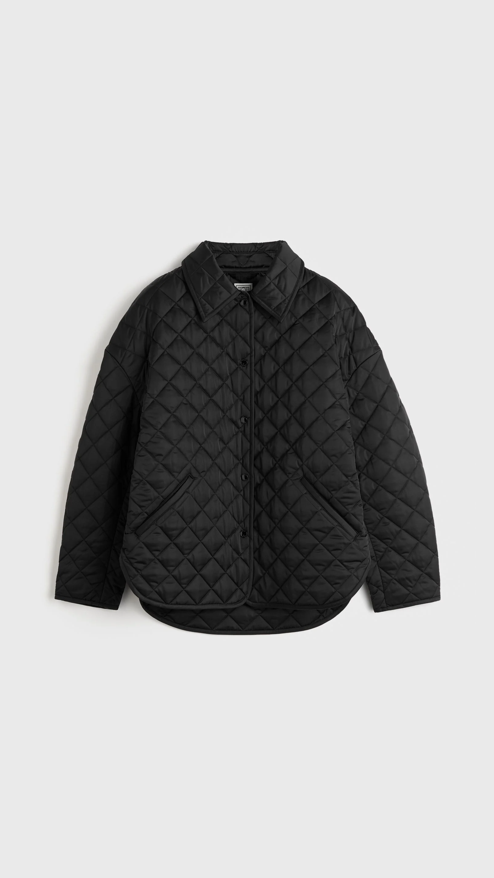 Toteme Collared Quilted Jacket in Black