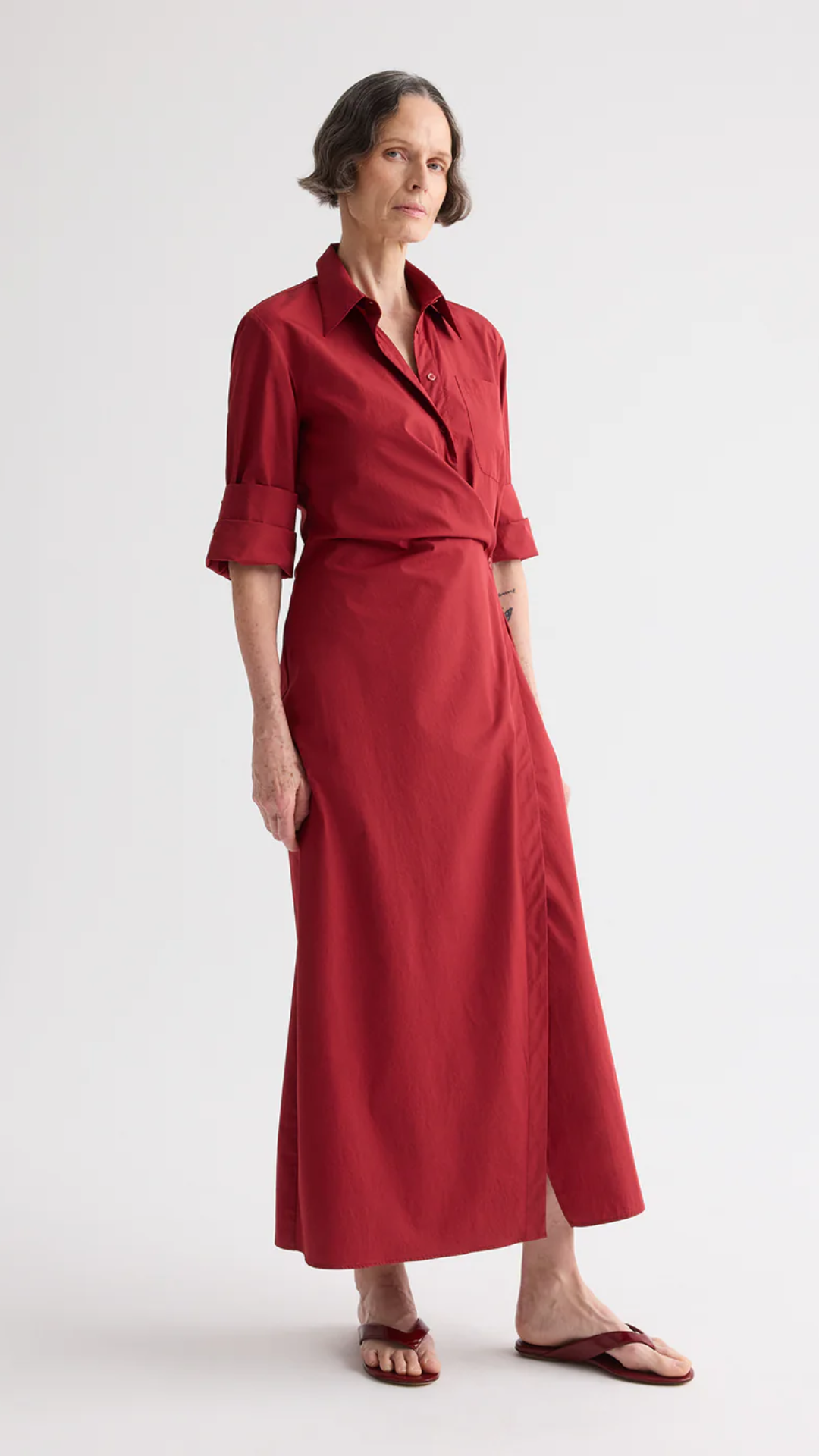 TWP New Earl Dress in Karanda Red