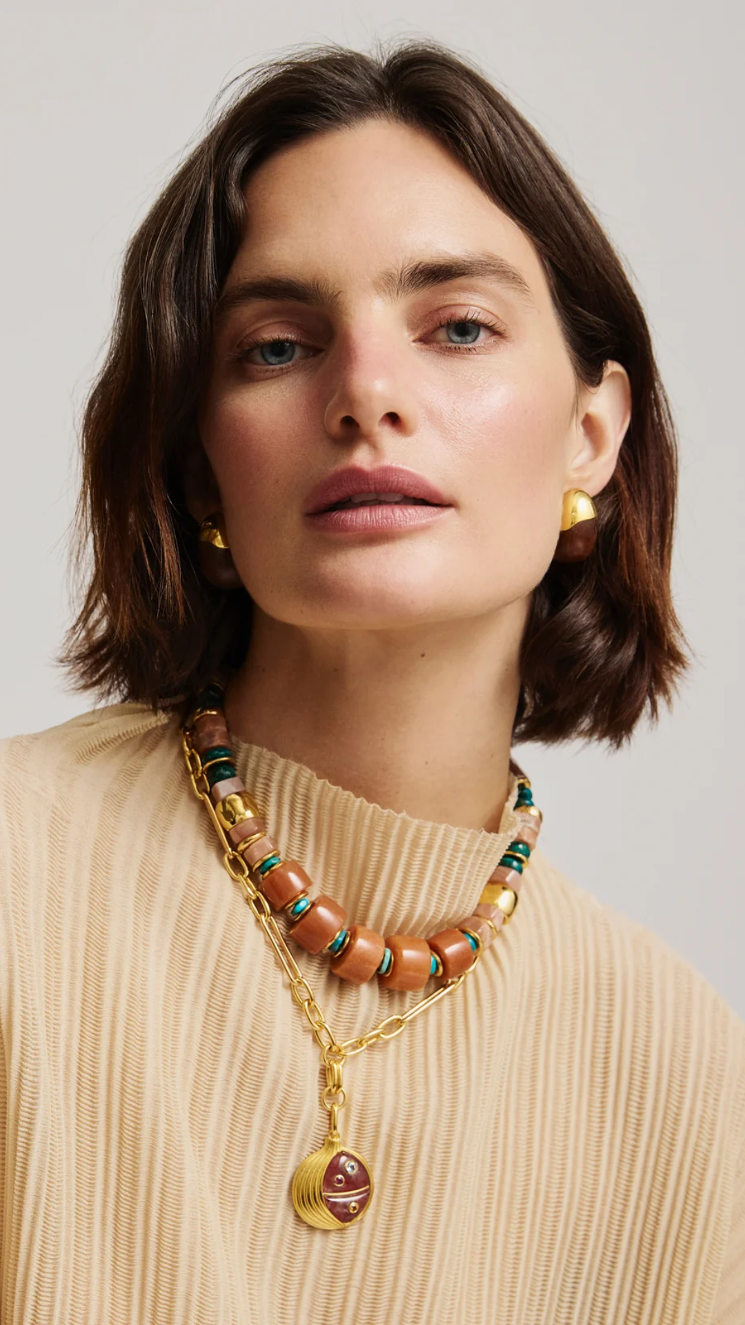Lizzie Fortunato Toro Earrings in Acacia Wood