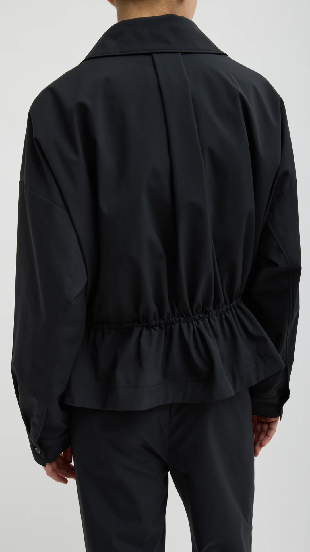 Tibi Tech Suiting Anorak Bomber Jacket in Black
