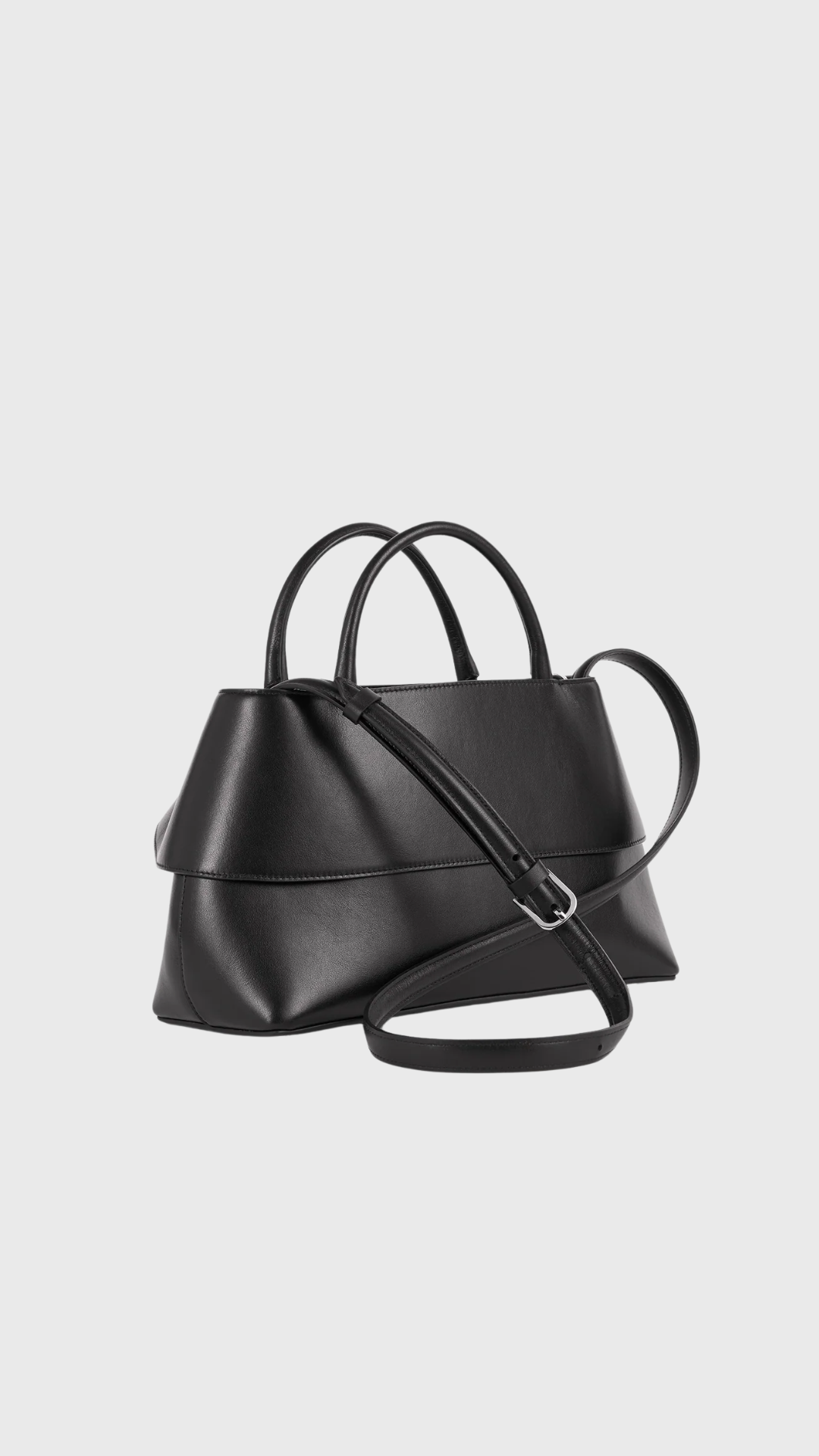 Toteme Small Mercer Leather Tote in Black/Red