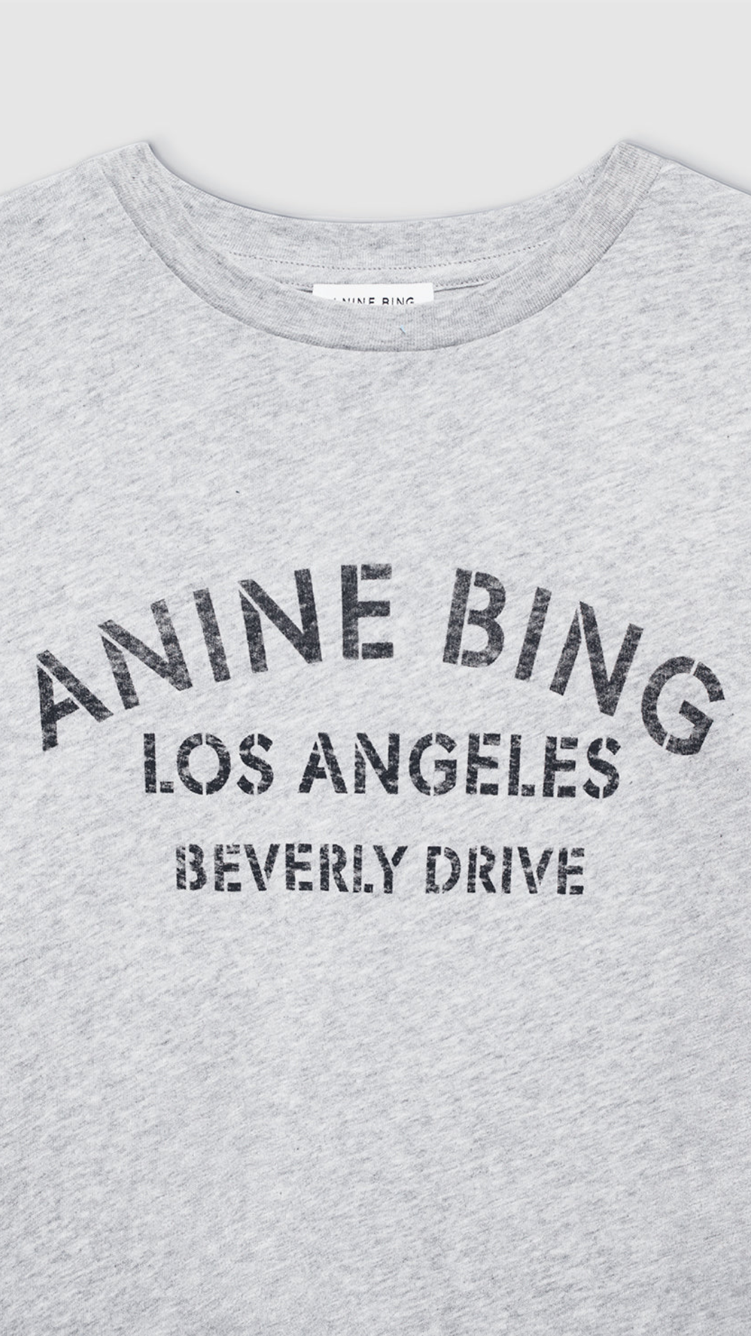 Anine Bing Cohen Los Angeles Stencil Tee in Grey Melange