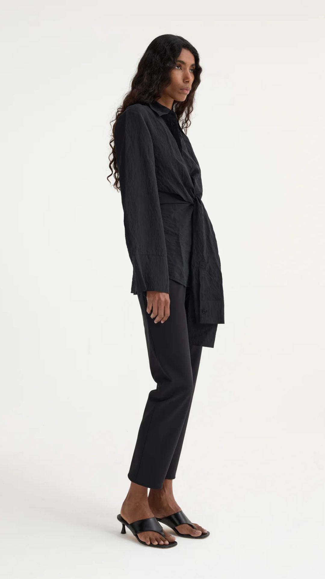 Rohe Silk Knotted Shirt in Black