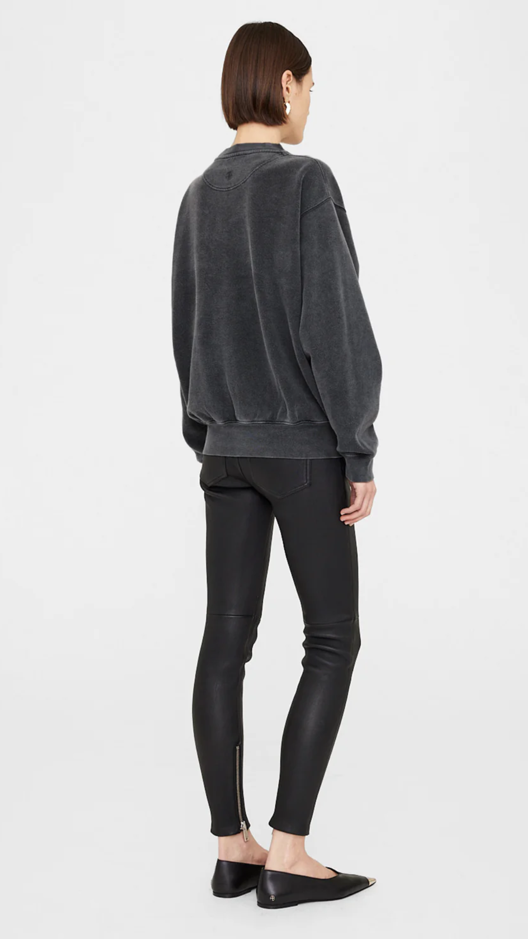 Anine Bing Ramona New York Sweatshirt in Washed Black