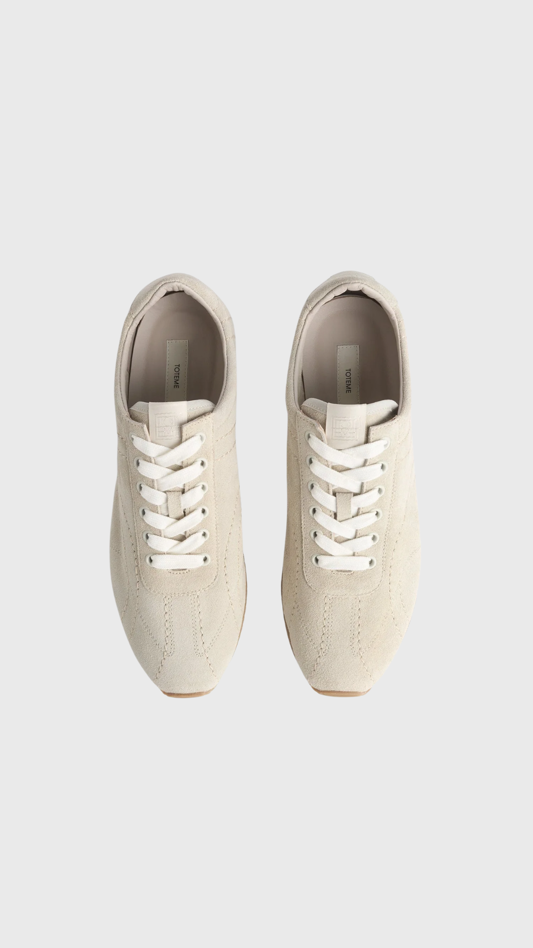 Toteme Flex Suede Sneakers in Stone