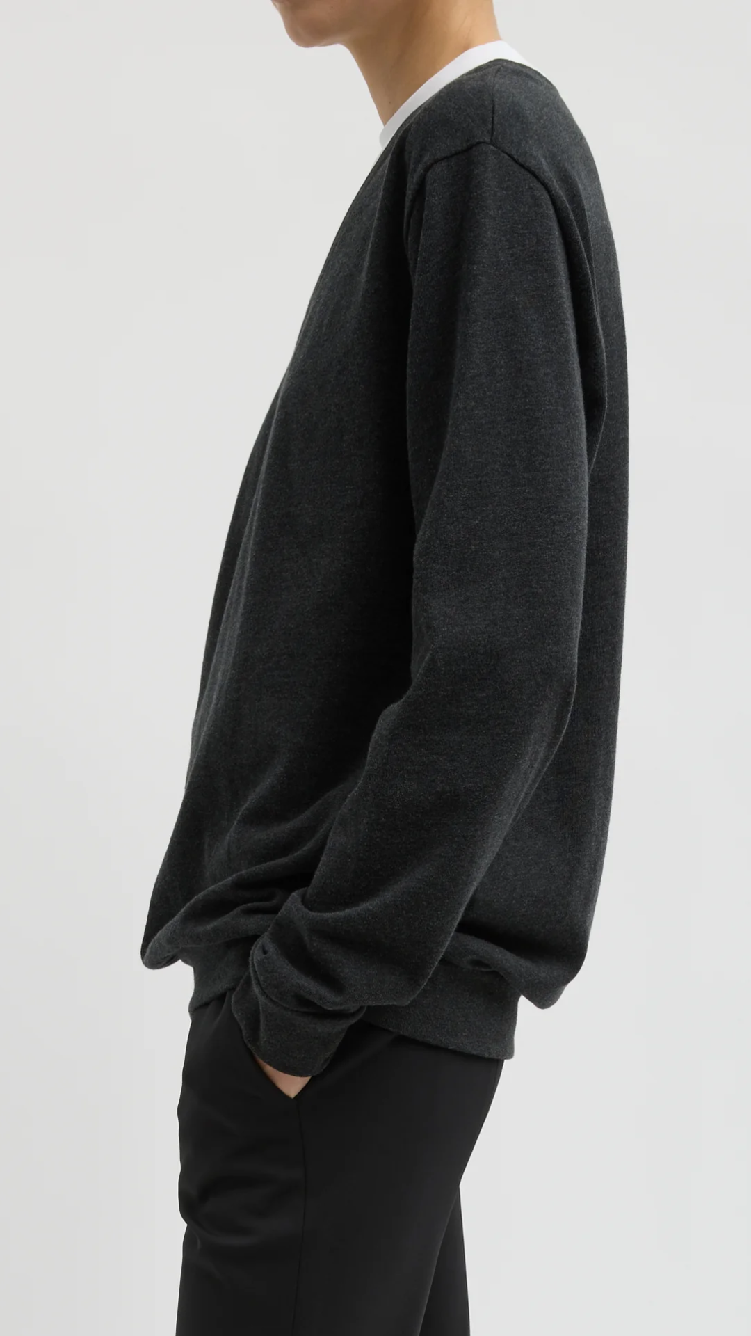 Tibi Perfect T-Shirt Trompe L'oeil Top in Grey Multi