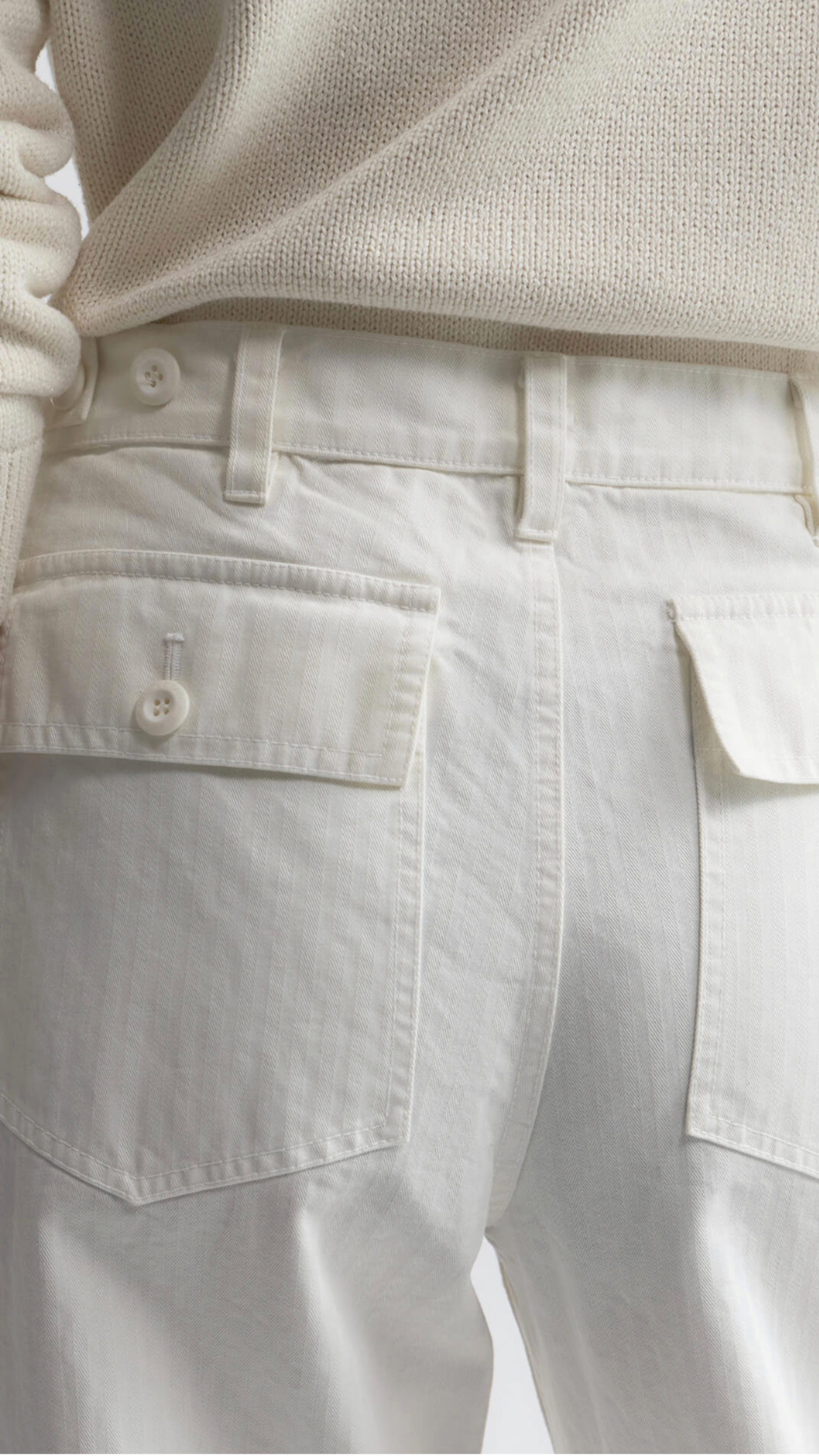 Nili Lotan Earl Cotton Pant in Vintage Cream