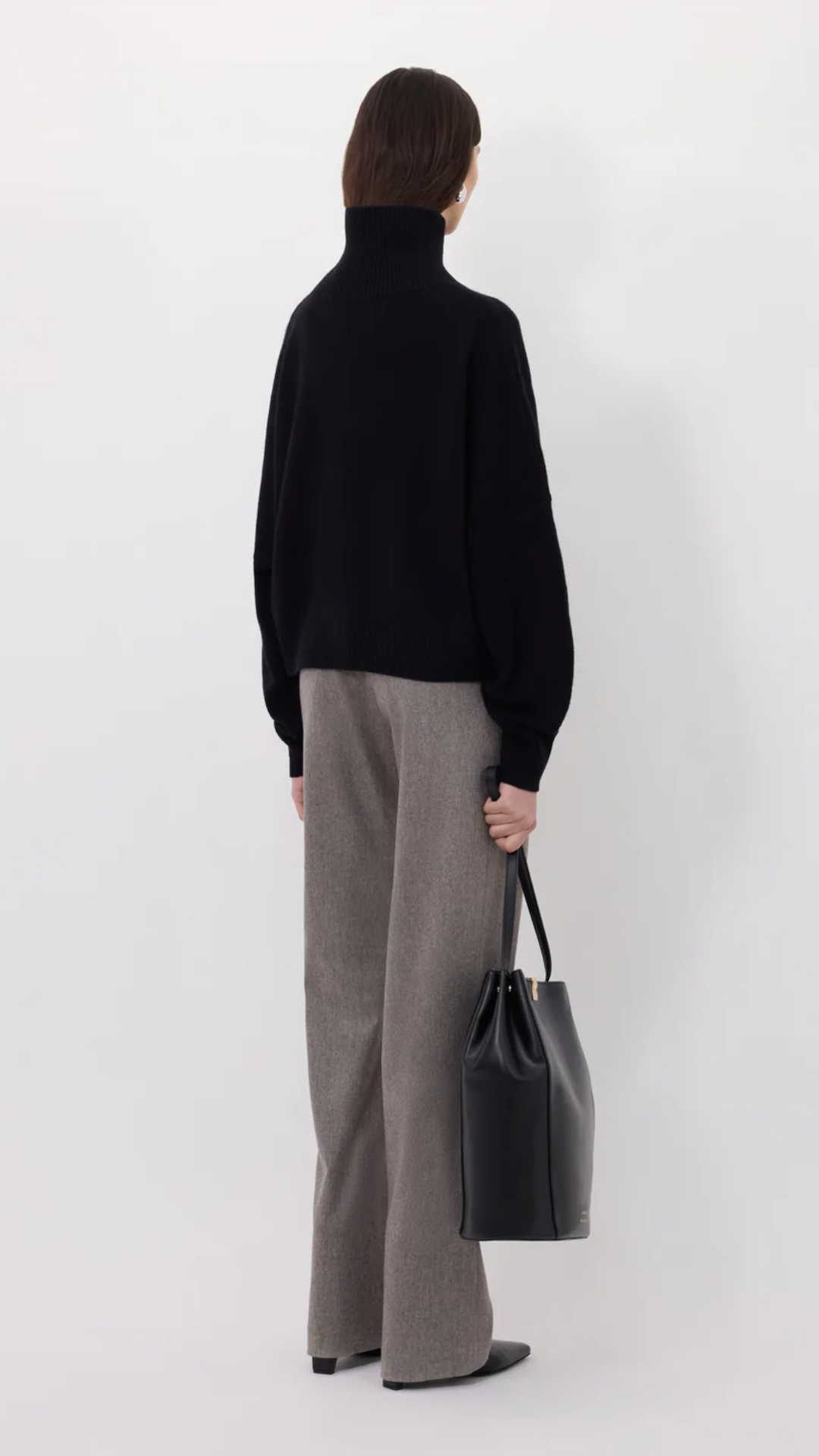 LouLou de Saison Luke Stand Collar Sweater in Black