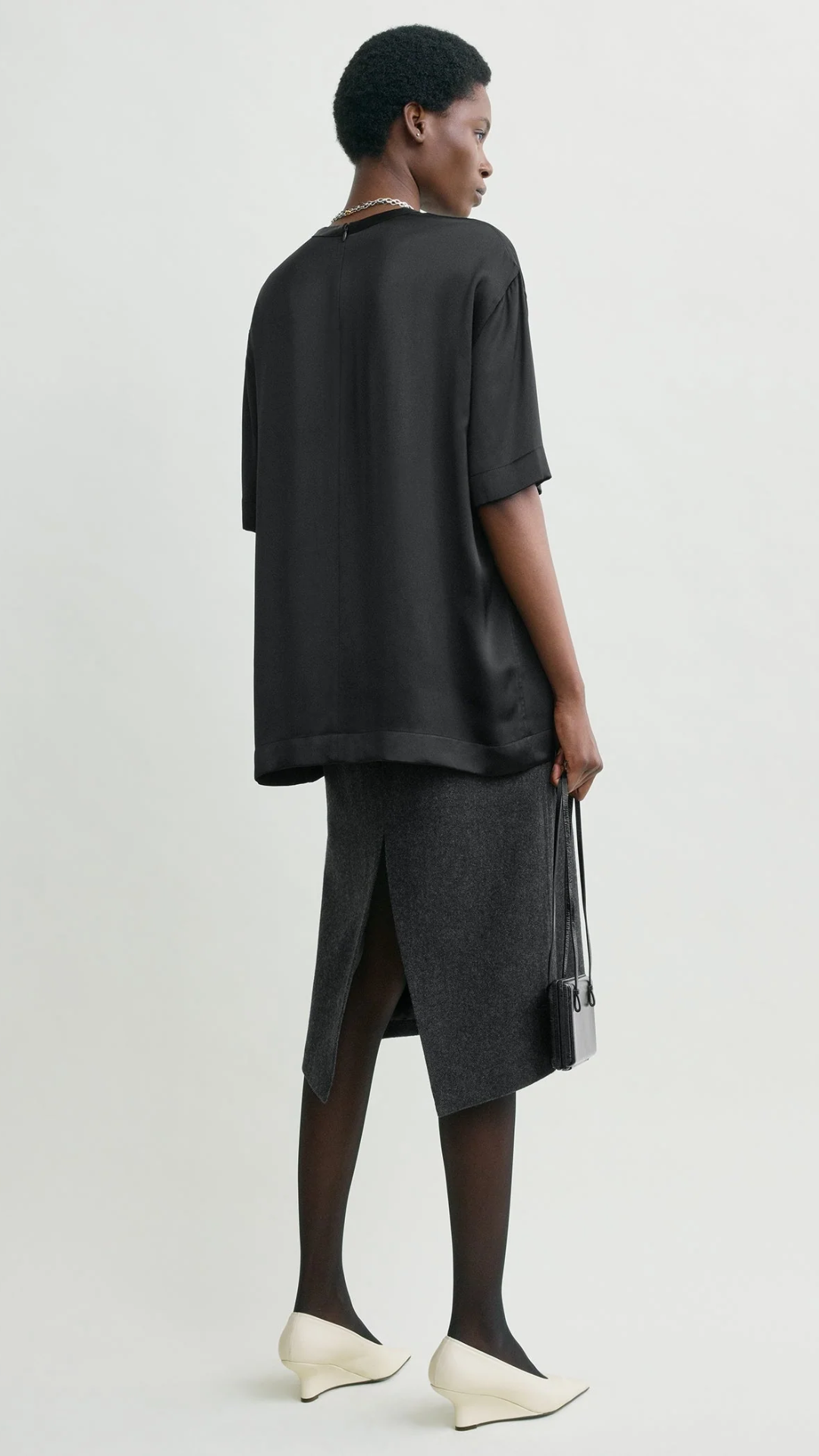 Toteme Satin Tee in Black