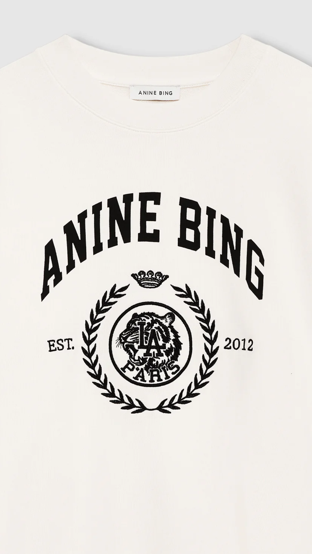 Anine Bing Miles Sweatshirt Collegiate in Cream