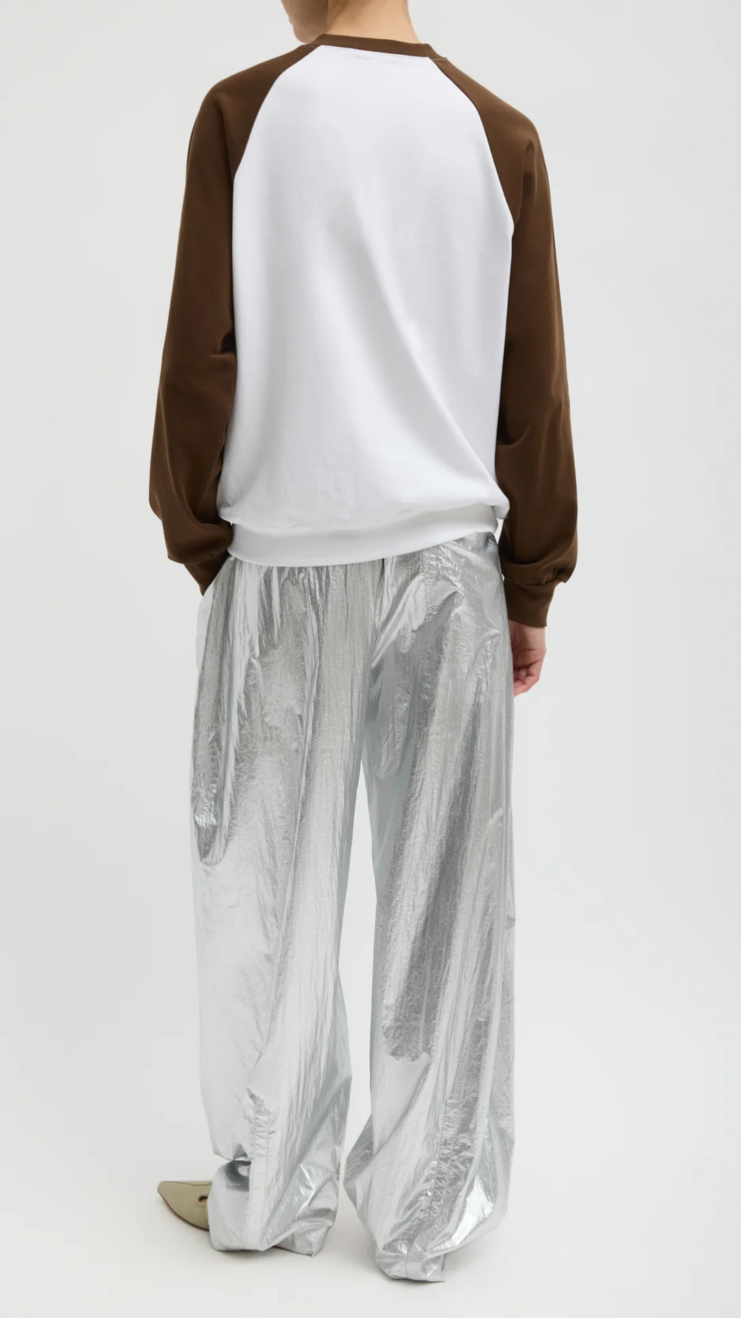 Tibi Perfect T-Shirt Vintage Sweatshirt in Brown Multi