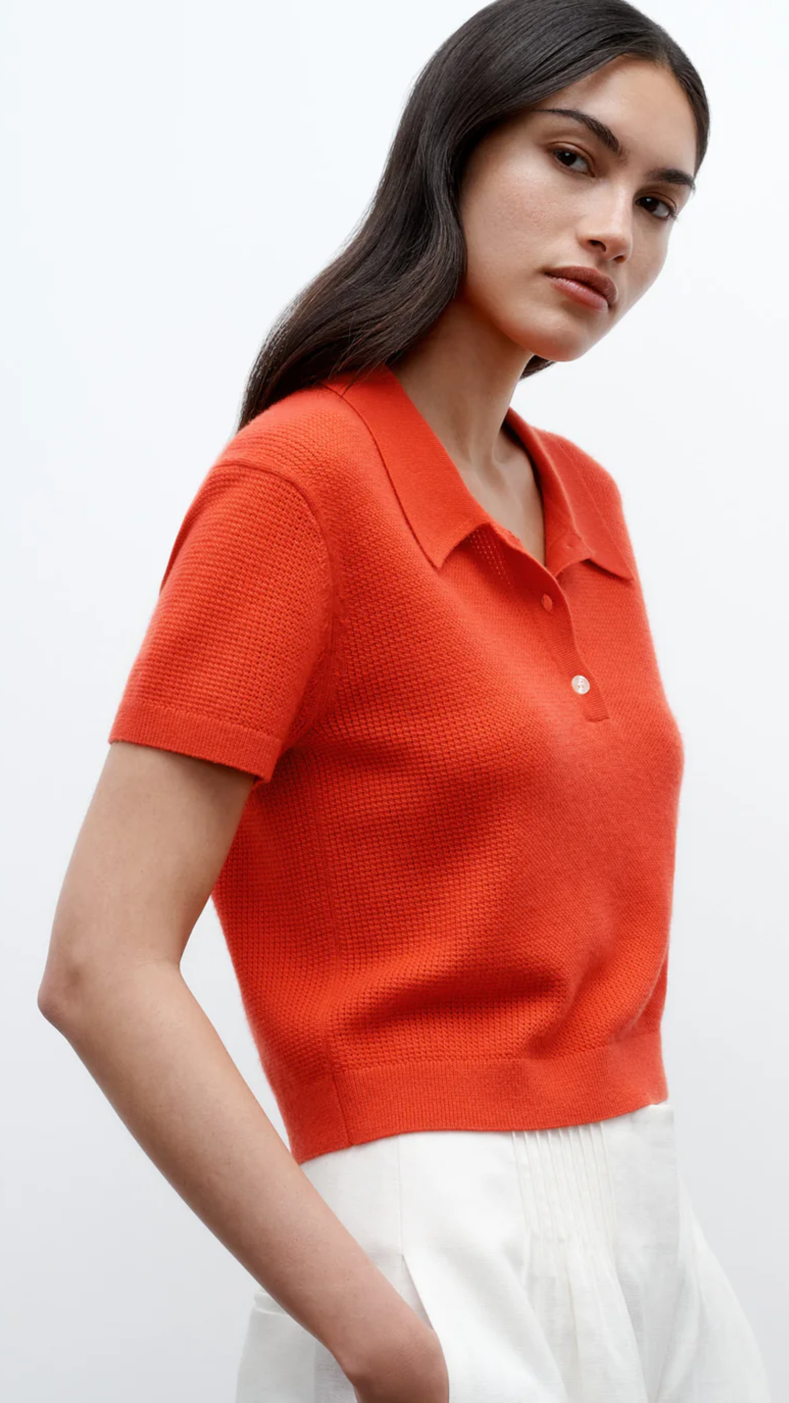 TWP Thermal Polo in Tomato