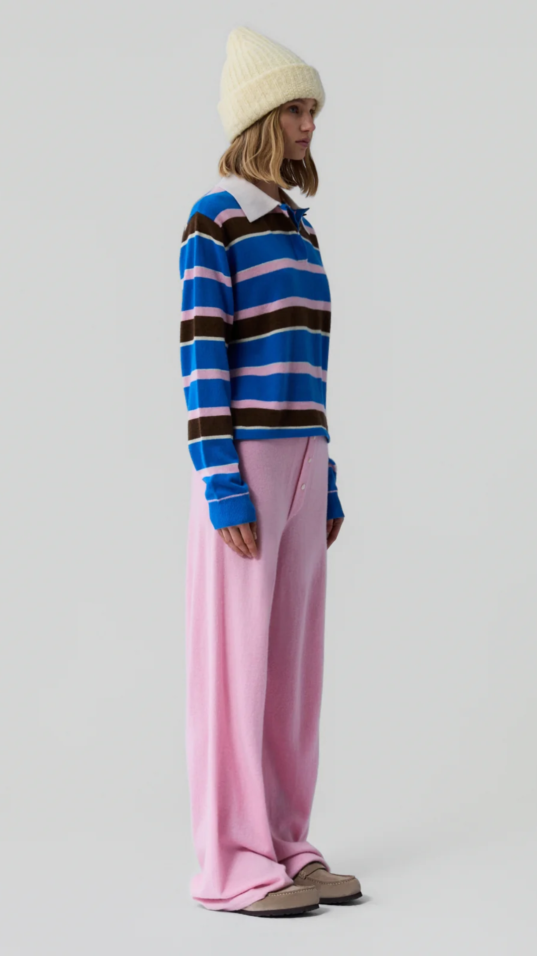 Guest in Residence Cropped Stripe Rugby Sweater in Twilight