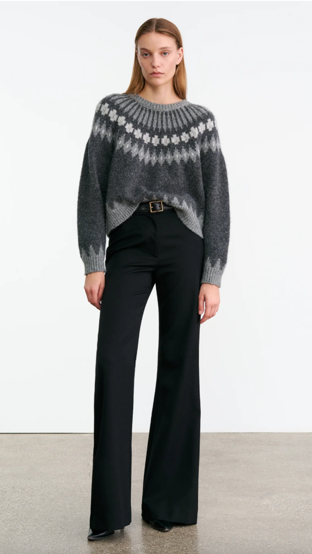 Nili Lotan Alena Sweater in Dark Grey Melange