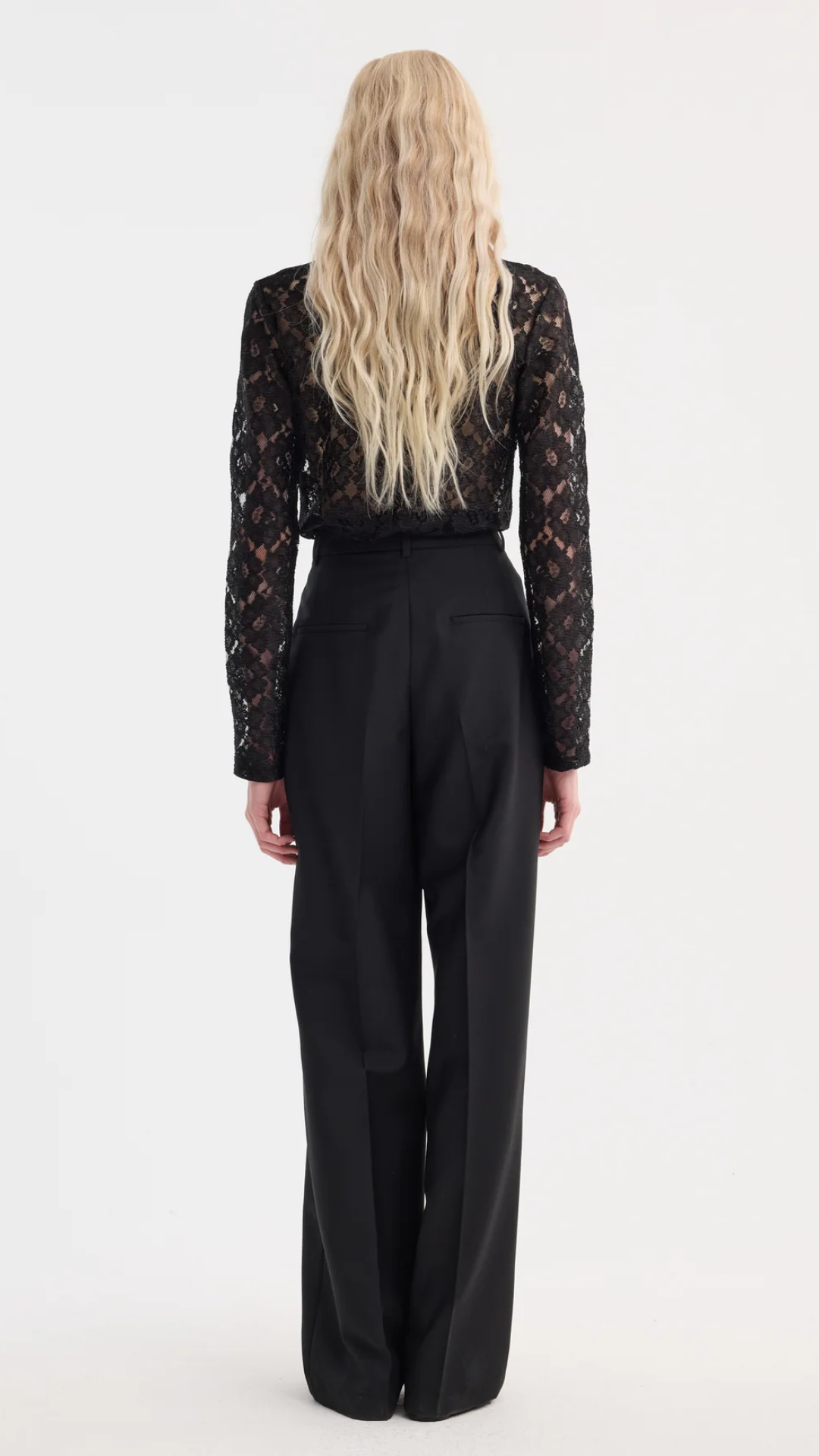 Rohe Lace Turtleneck Top in Black