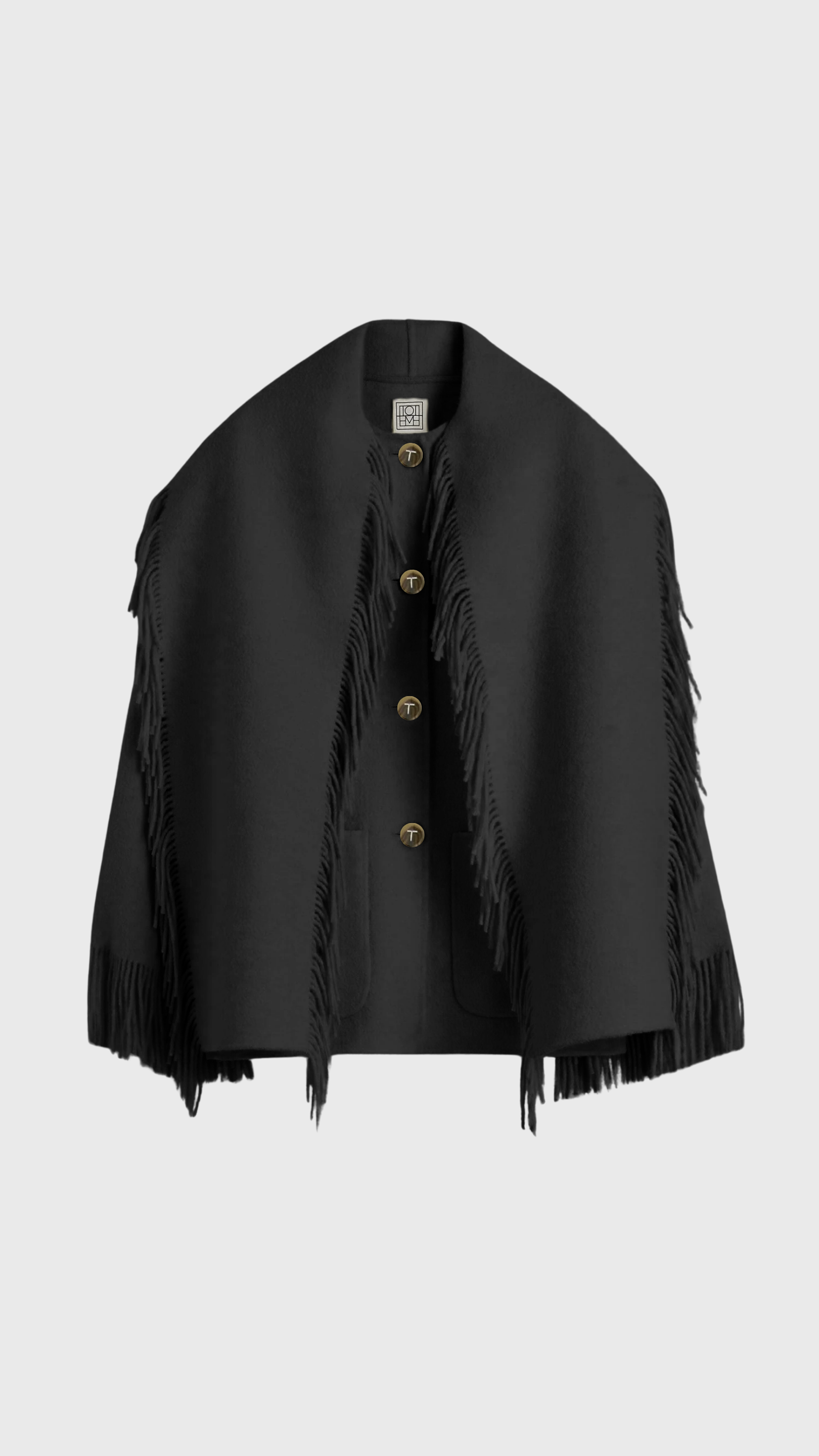 Toteme Fringed Scarf Jacket in Black